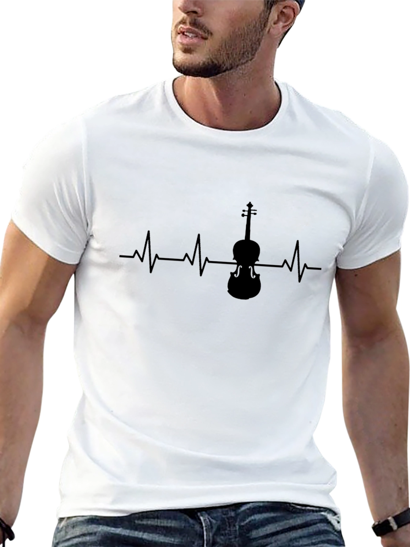 Violin Heartbeat T-Shirt - Music Lover Tee