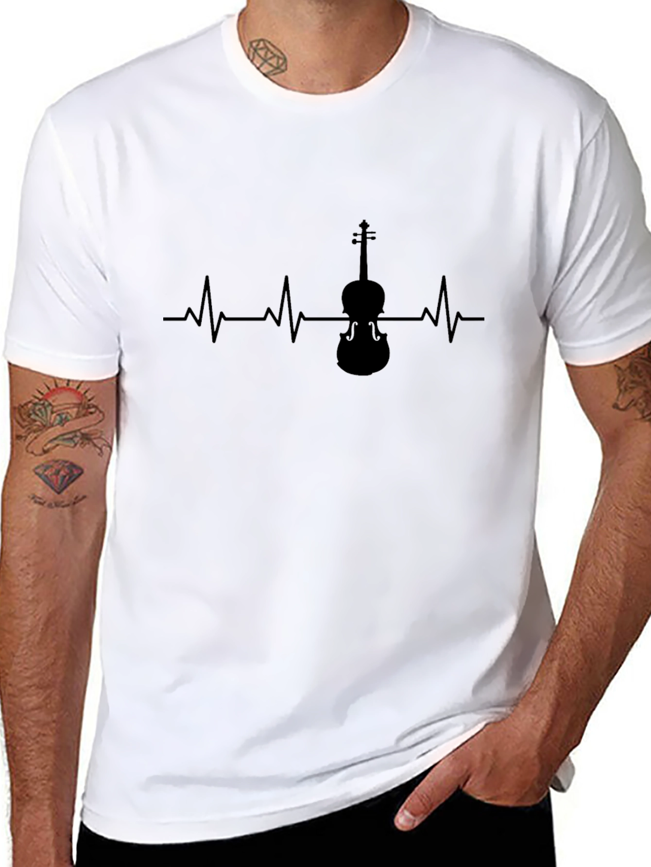 Violin Heartbeat T-Shirt - Music Lover Tee