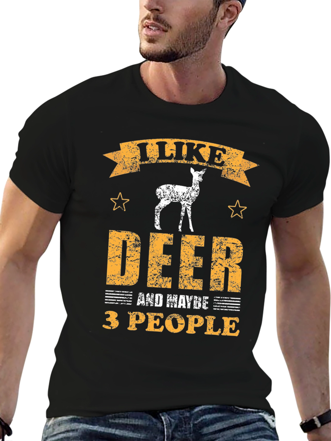 I Like Deer and Maybe 3 People Graphic T-Shirt