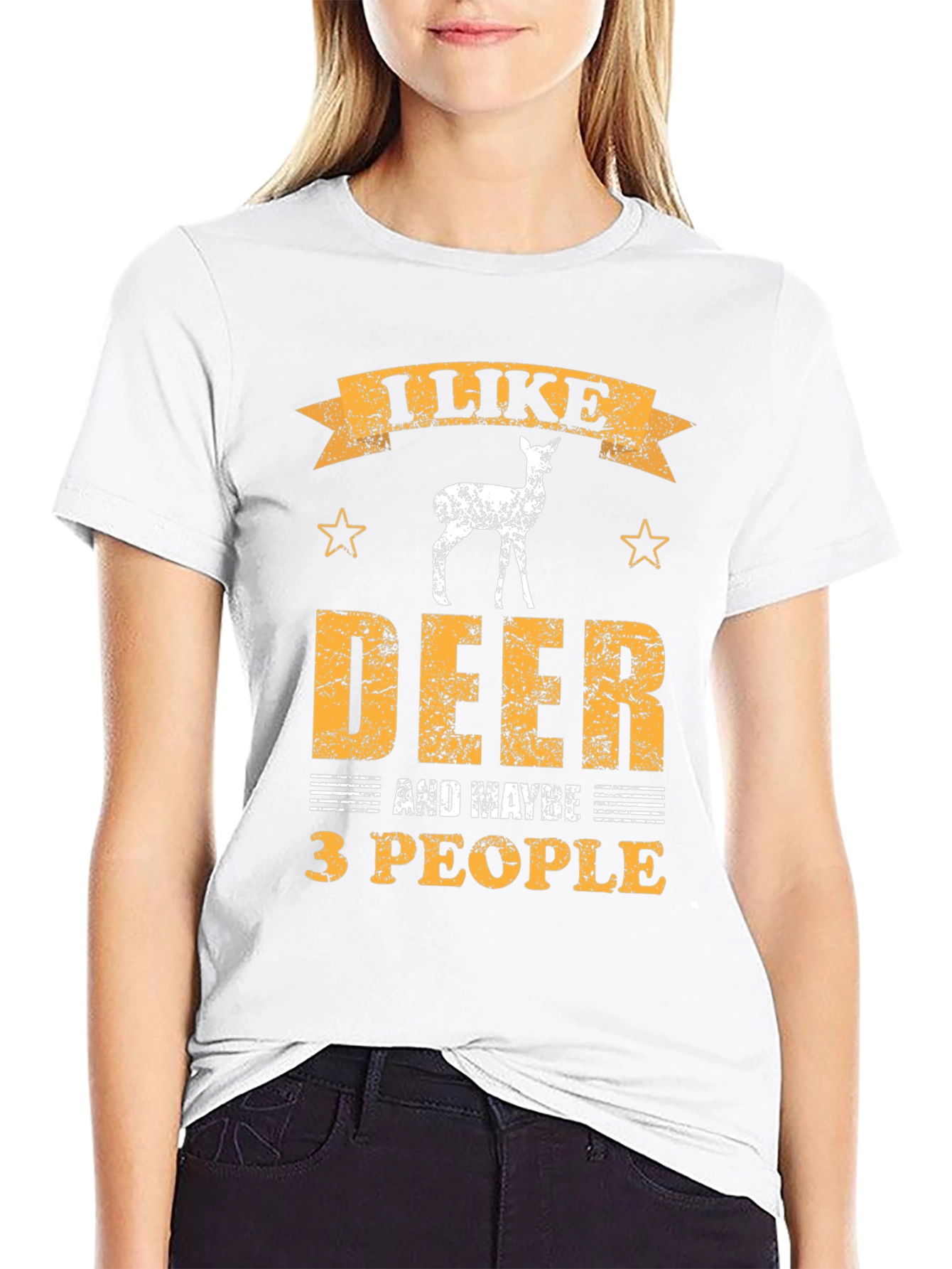 I Like Deer and Maybe 3 People Graphic T-Shirt