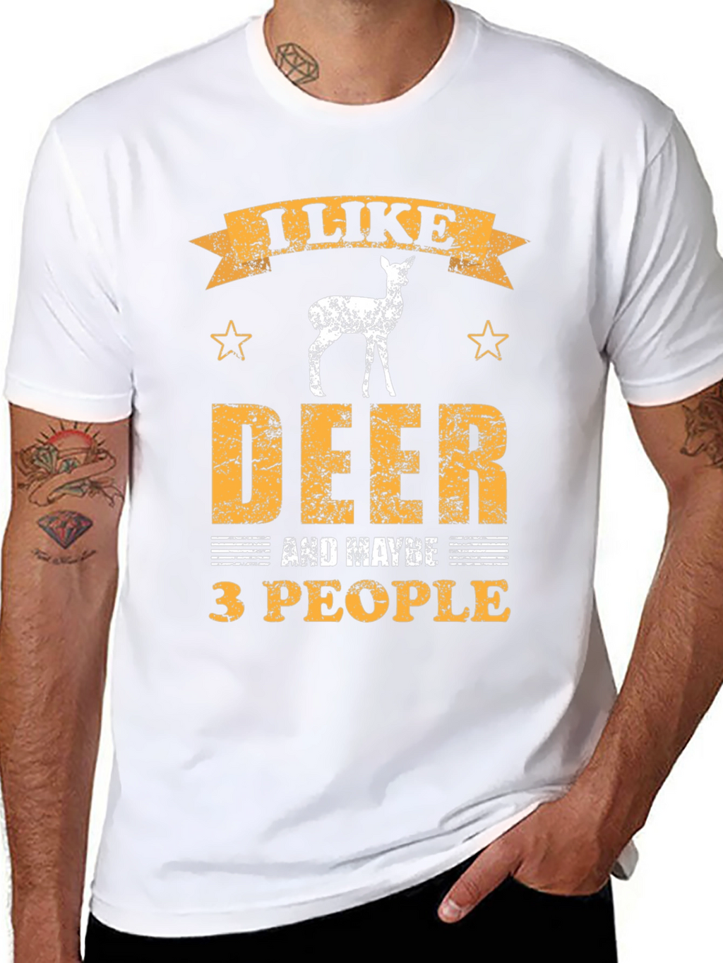 I Like Deer and Maybe 3 People Graphic T-Shirt