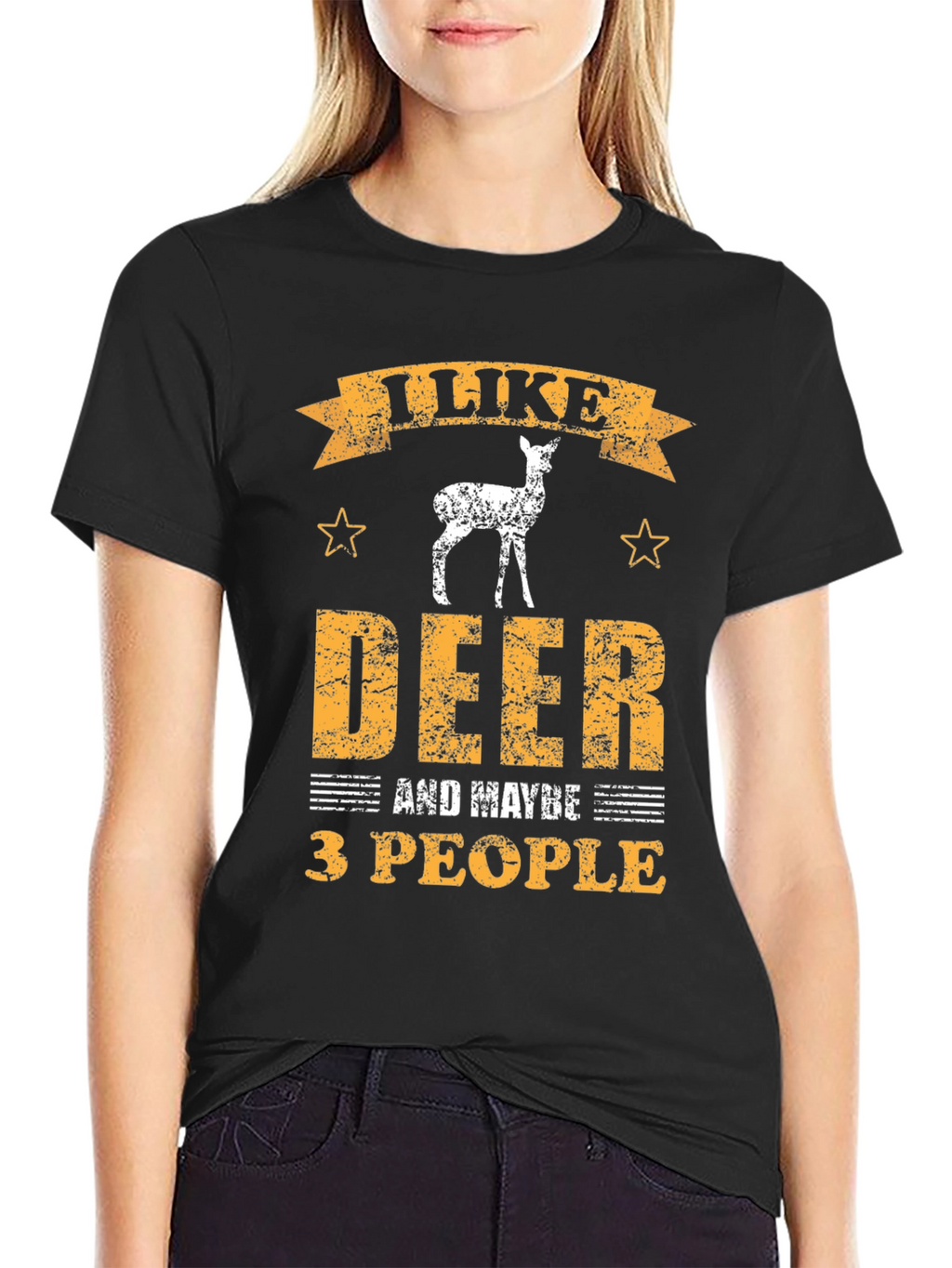 I Like Deer and Maybe 3 People Graphic T-Shirt