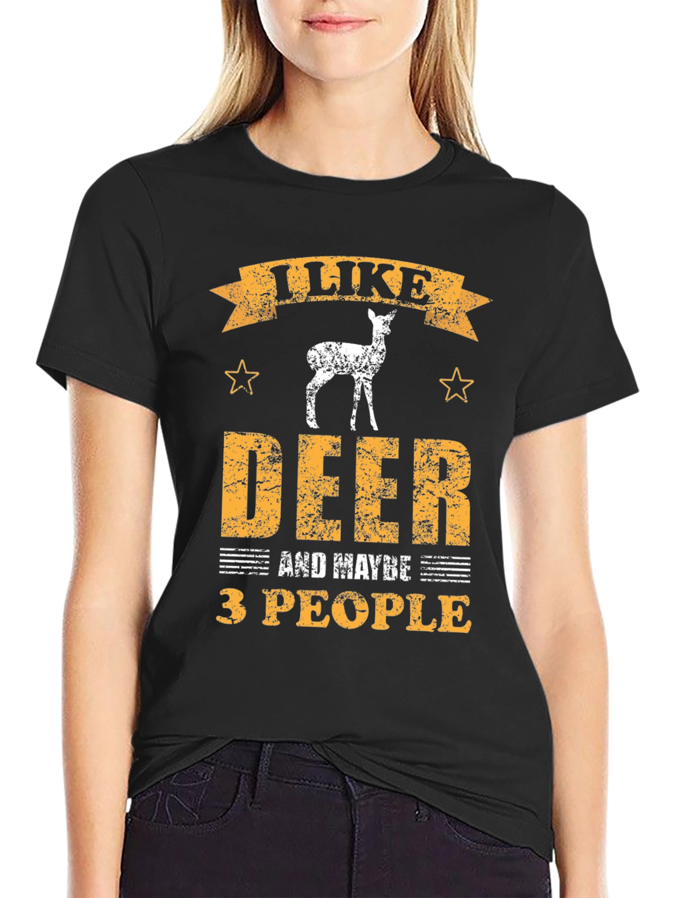 I Like Deer and Maybe 3 People Graphic T-Shirt