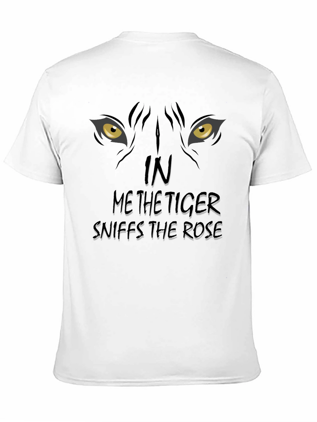 Tiger Sniffs Rose Graphic Print Black T-Shirt