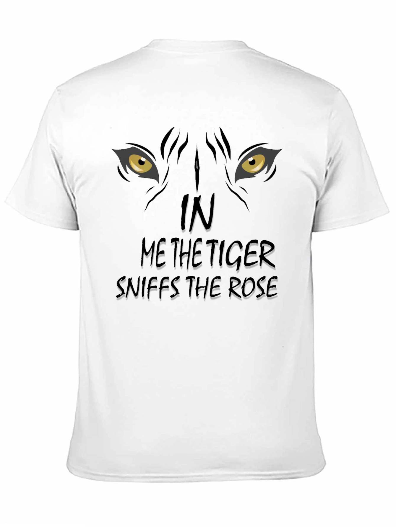 Tiger Sniffs Rose Graphic Print Black T-Shirt