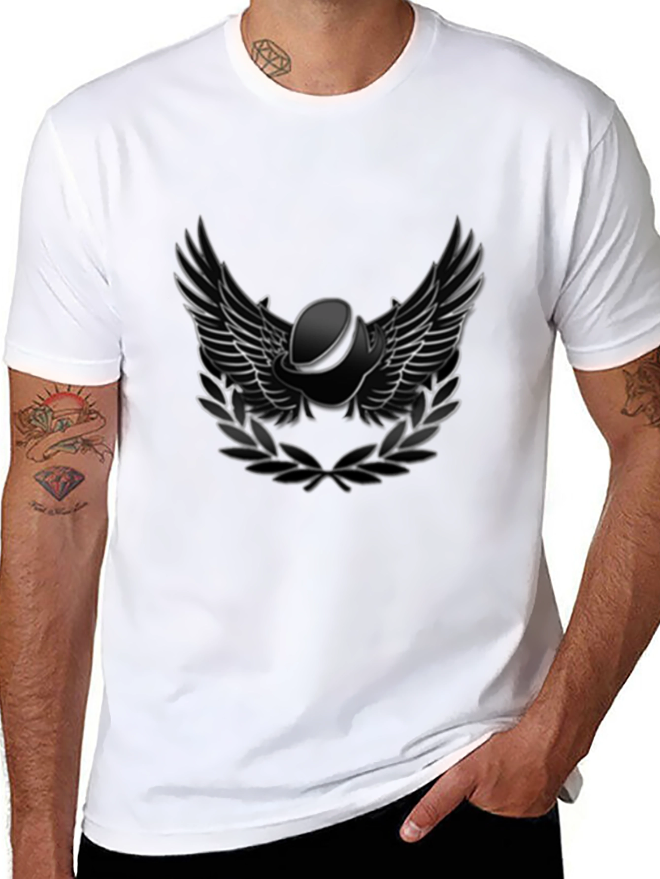 Winged Helmet T-Shirt - Black Cotton Tee