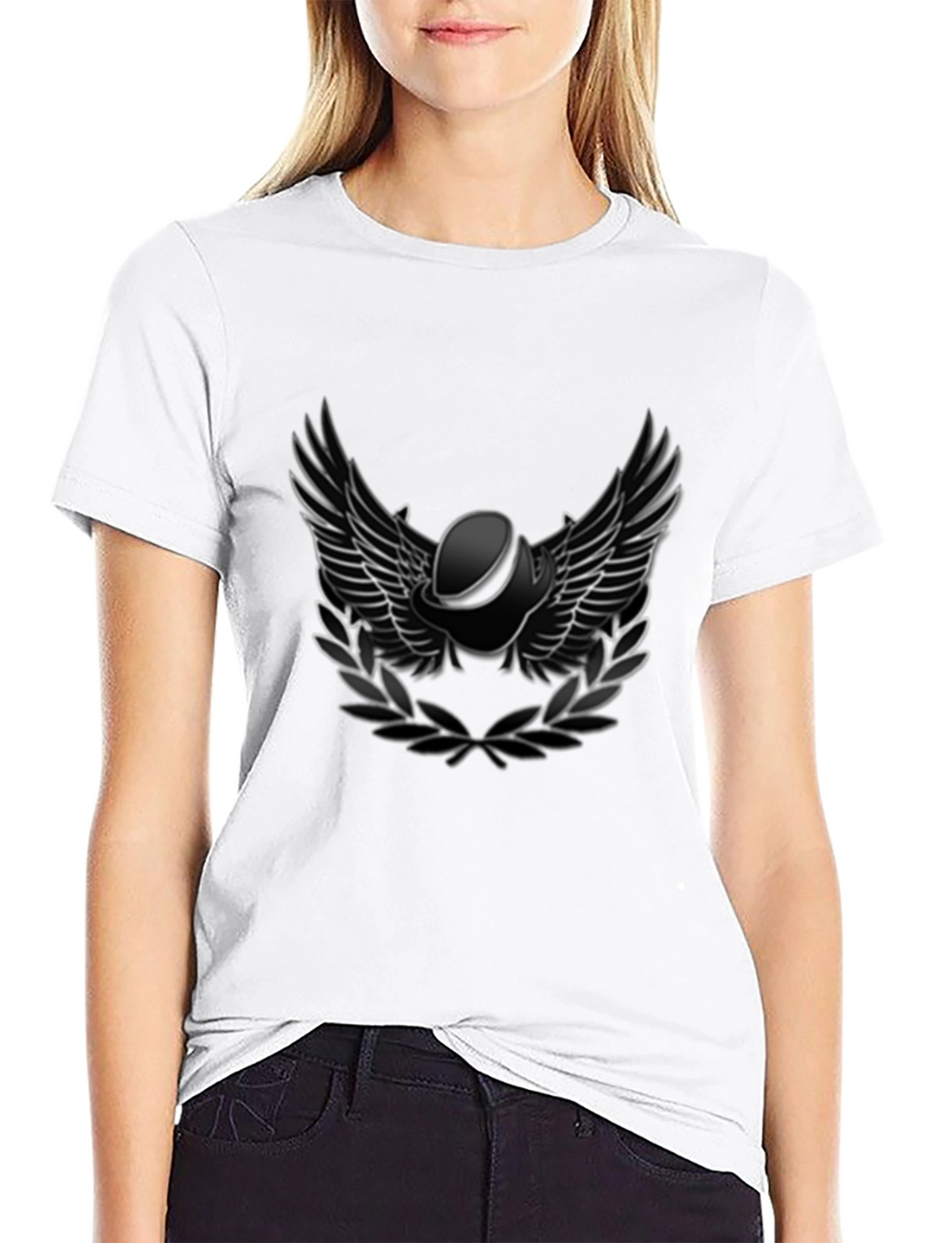Winged Helmet T-Shirt - Black Cotton Tee