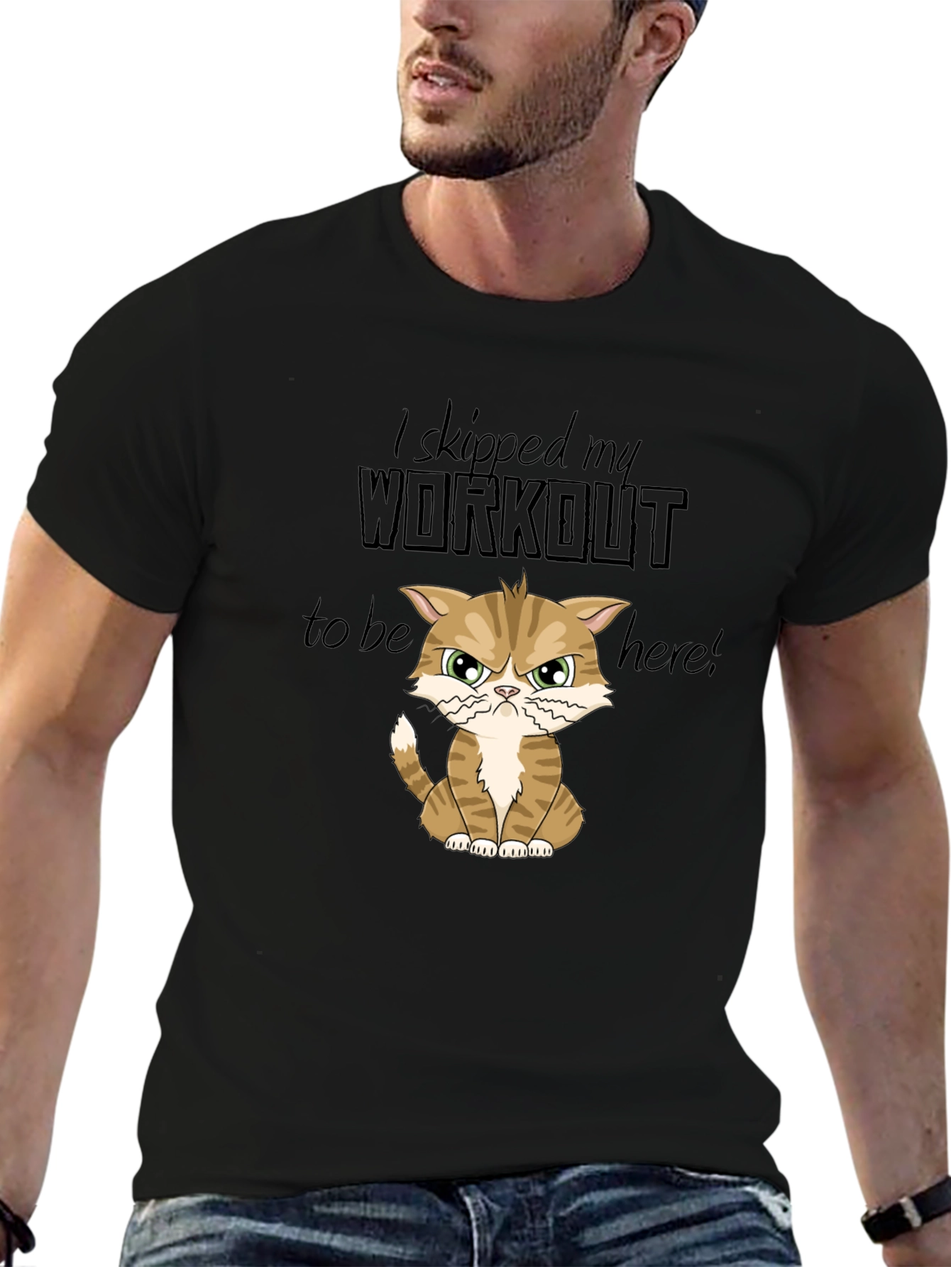 Skipped Workout Cat Graphic T-Shirt