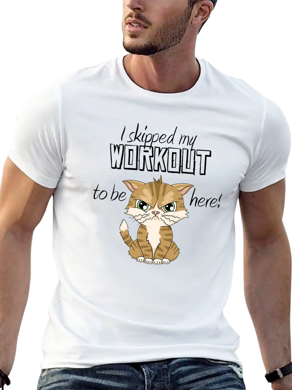 Skipped Workout Cat Graphic T-Shirt