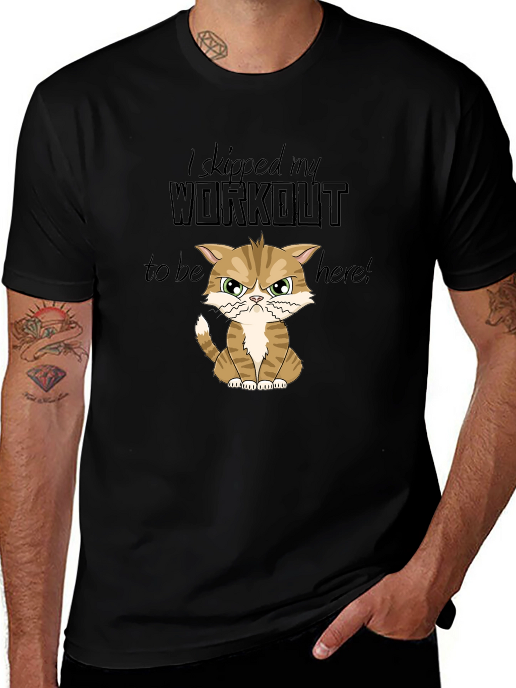 Skipped Workout Cat Graphic T-Shirt