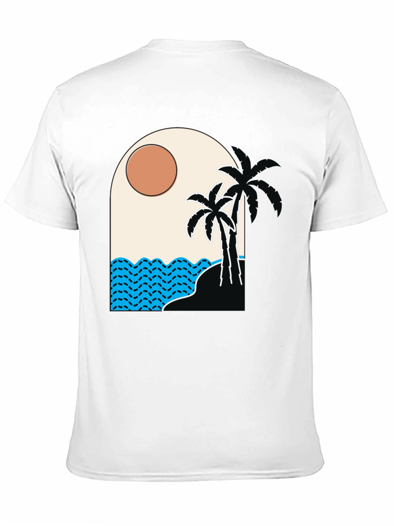 Tropical Palm Tree Beach Graphic T-Shirt