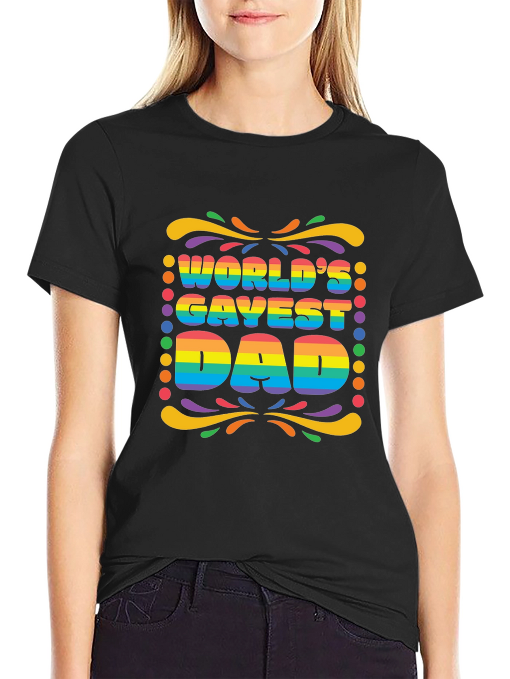 Worlds Gayest Dad Rainbow Pride T-Shirt