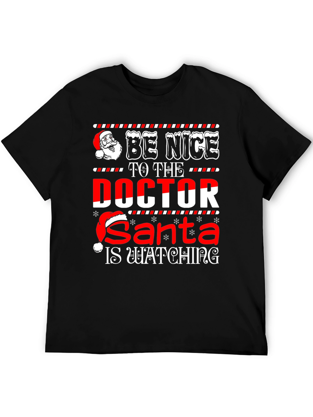 Funny Doctor Santa Watching Christmas Graphic T-Shirt