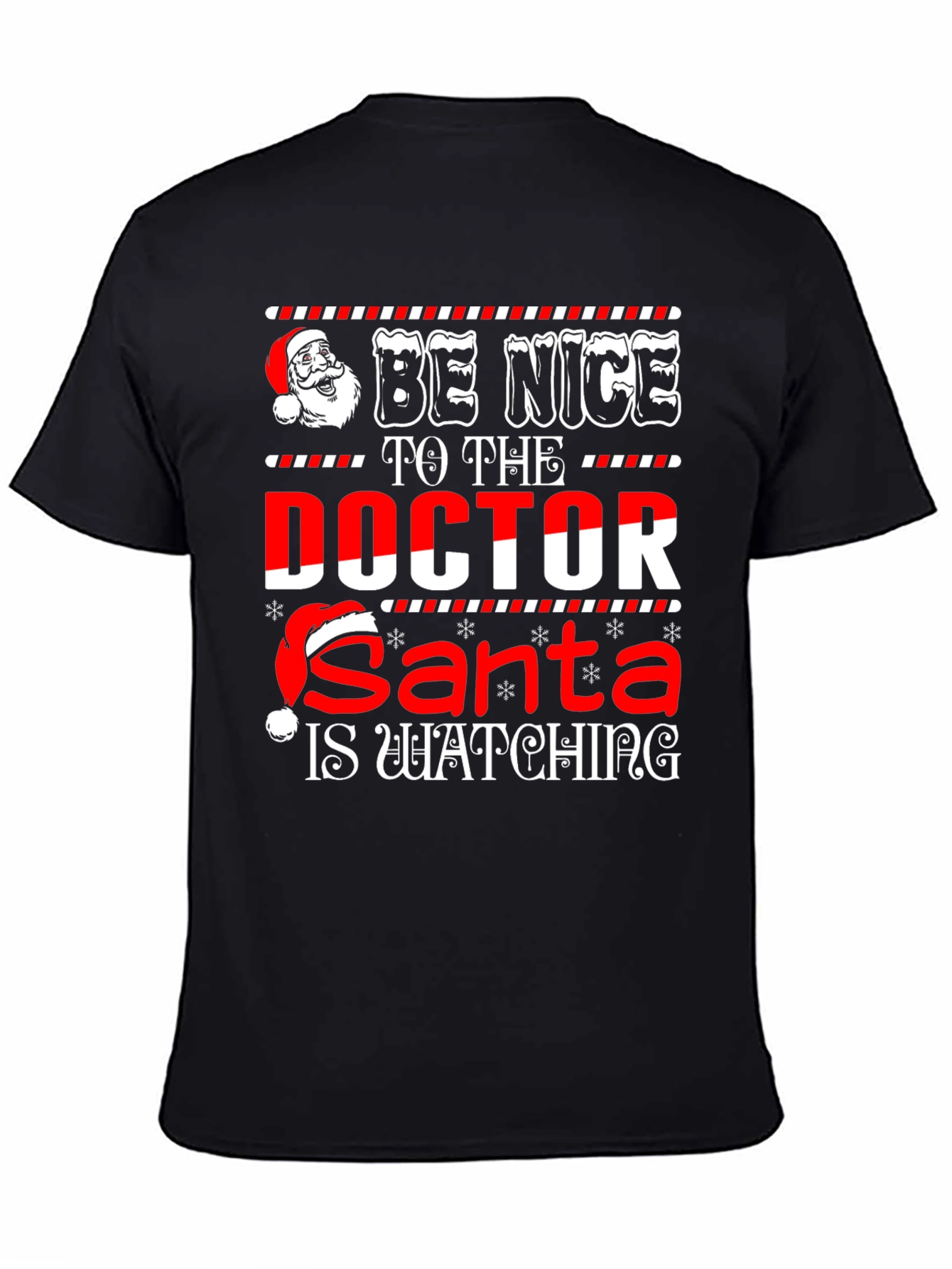 Funny Doctor Santa Watching Christmas Graphic T-Shirt