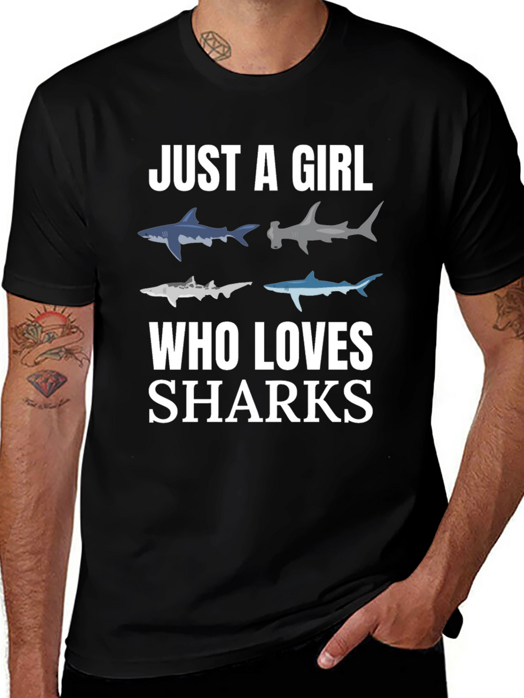 Just A Girl Who Loves Sharks T-Shirt