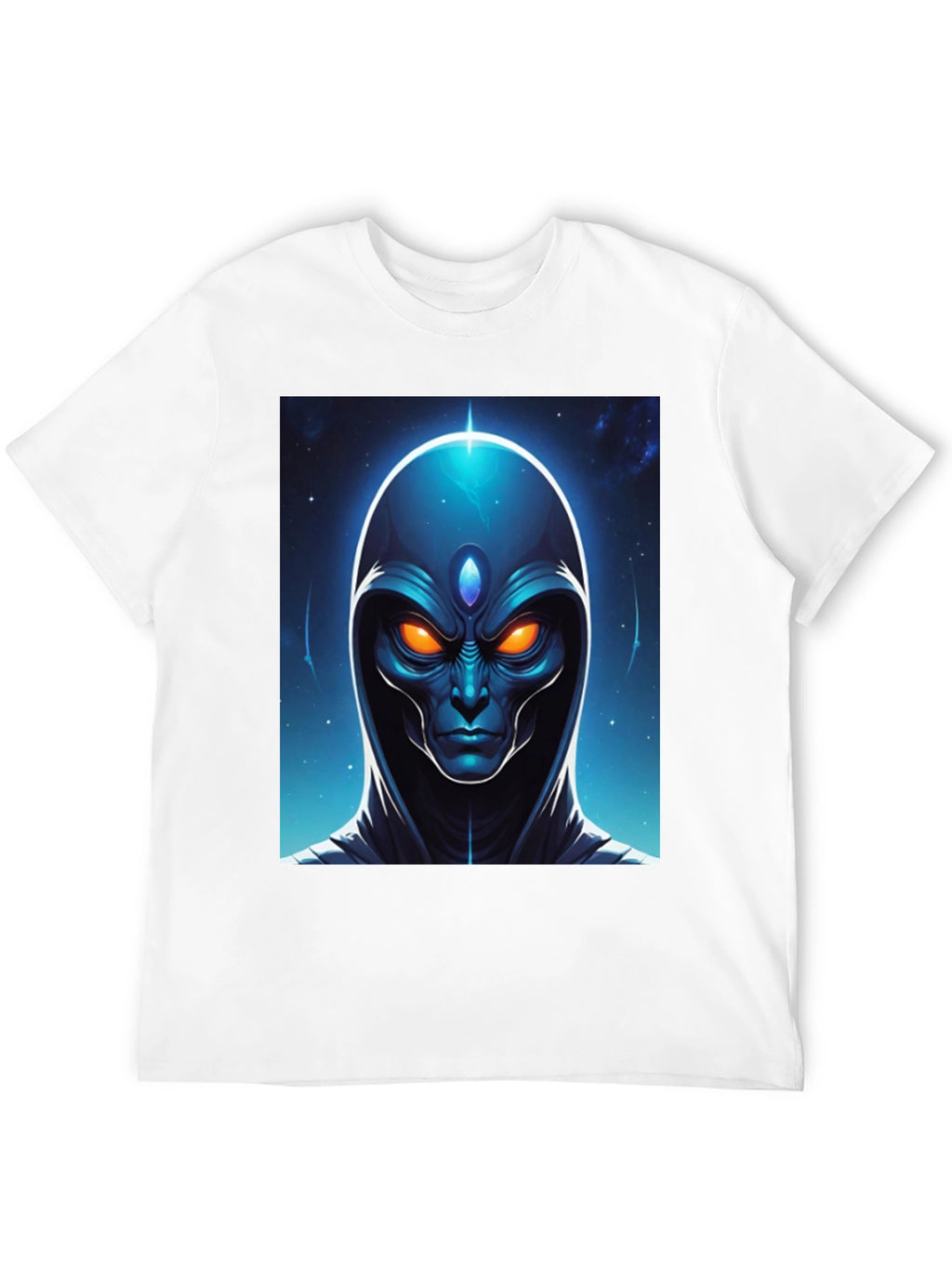 Alien Head Graphic Tee - Cosmic Design Black T-Shirt