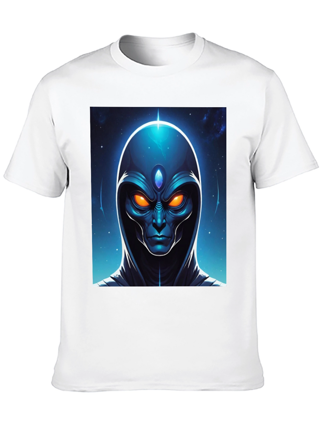 Alien Head Graphic Tee - Cosmic Design Black T-Shirt