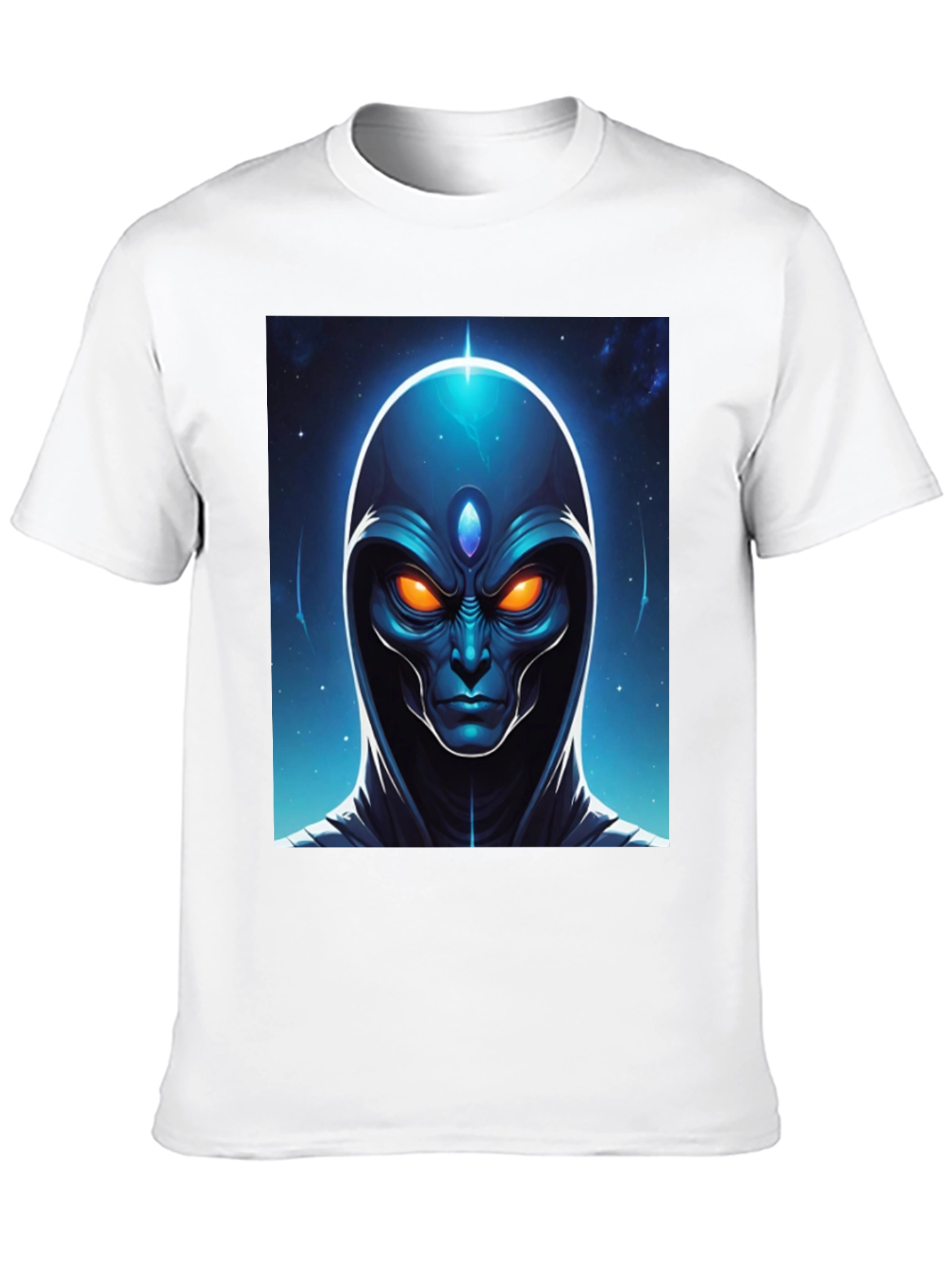 Alien Head Graphic Tee - Cosmic Design Black T-Shirt