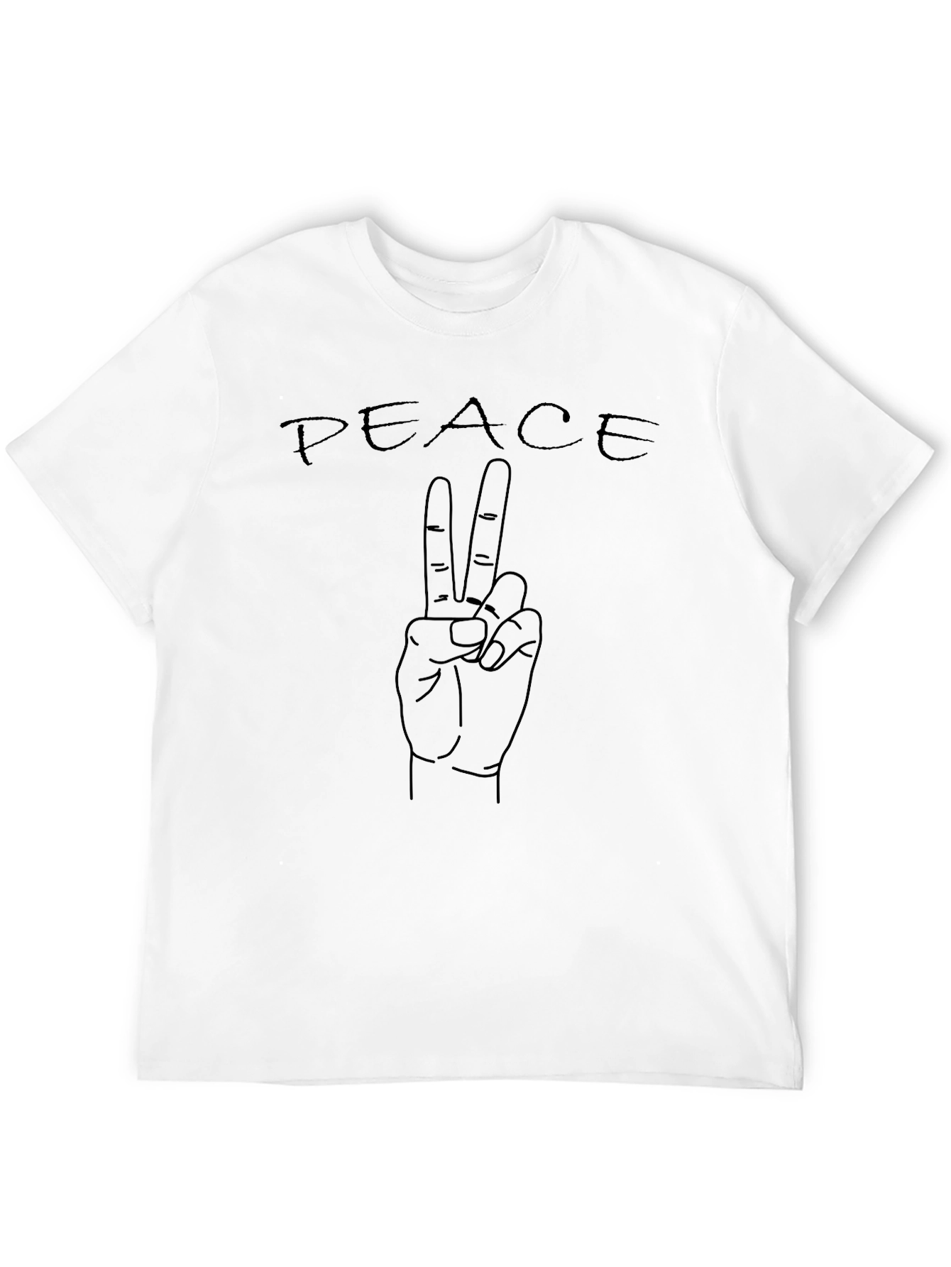 Peace Sign Graphic T-Shirt - Black