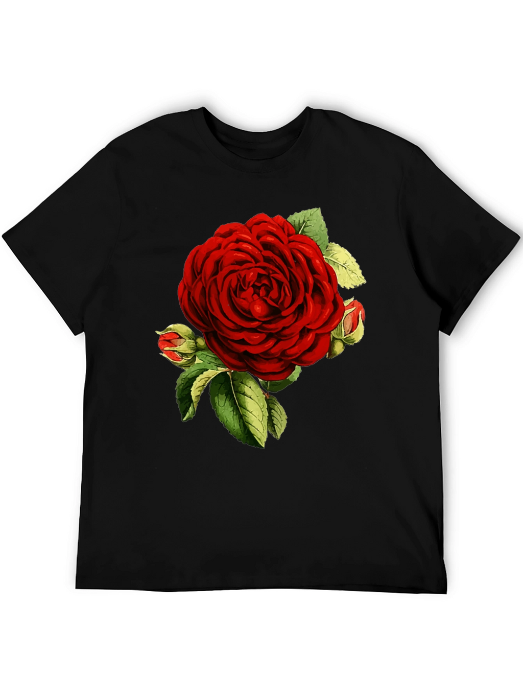 Elegant Red Rose Graphic T-Shirt - Botanical Print