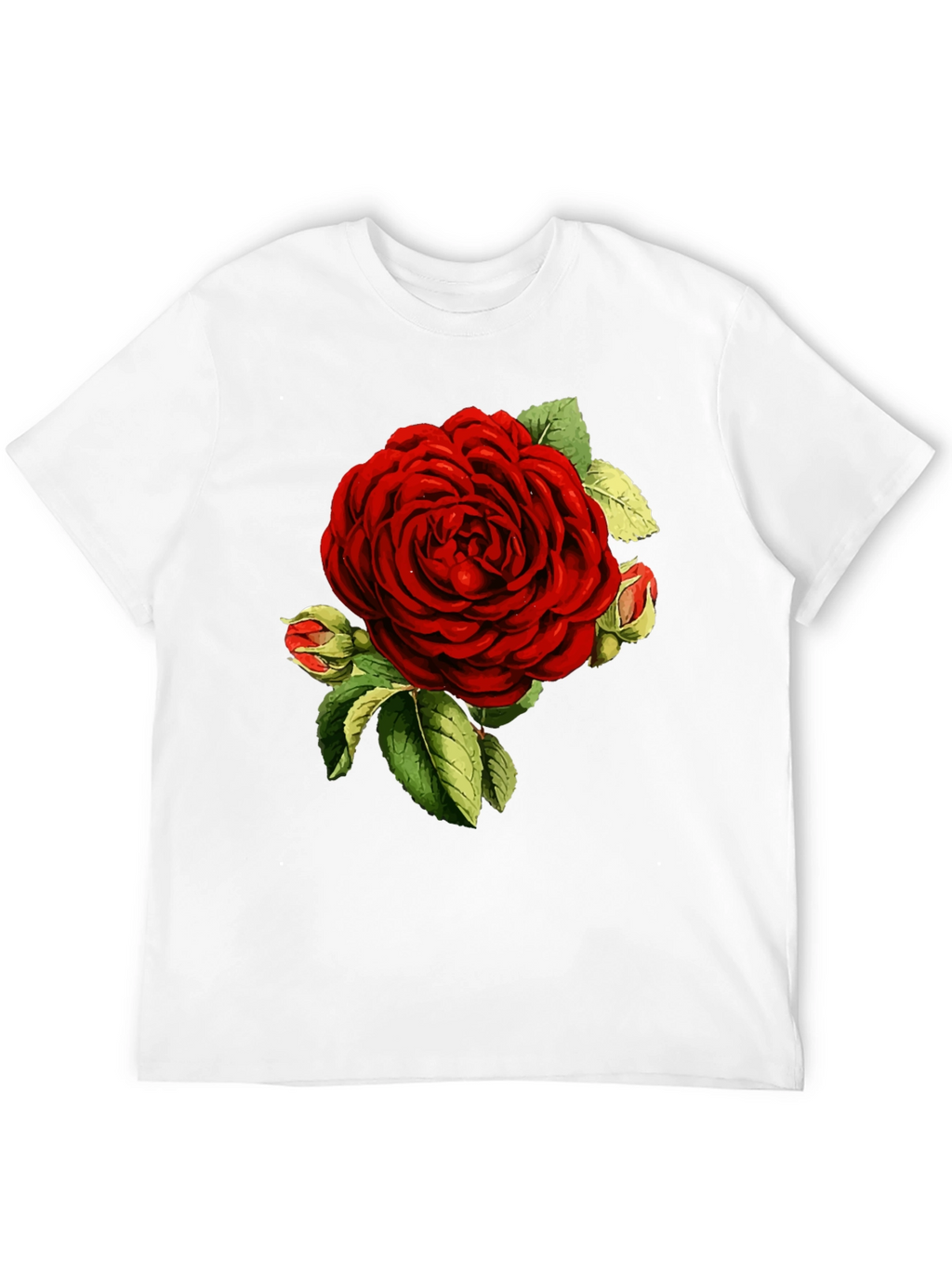 Elegant Red Rose Graphic T-Shirt - Botanical Print