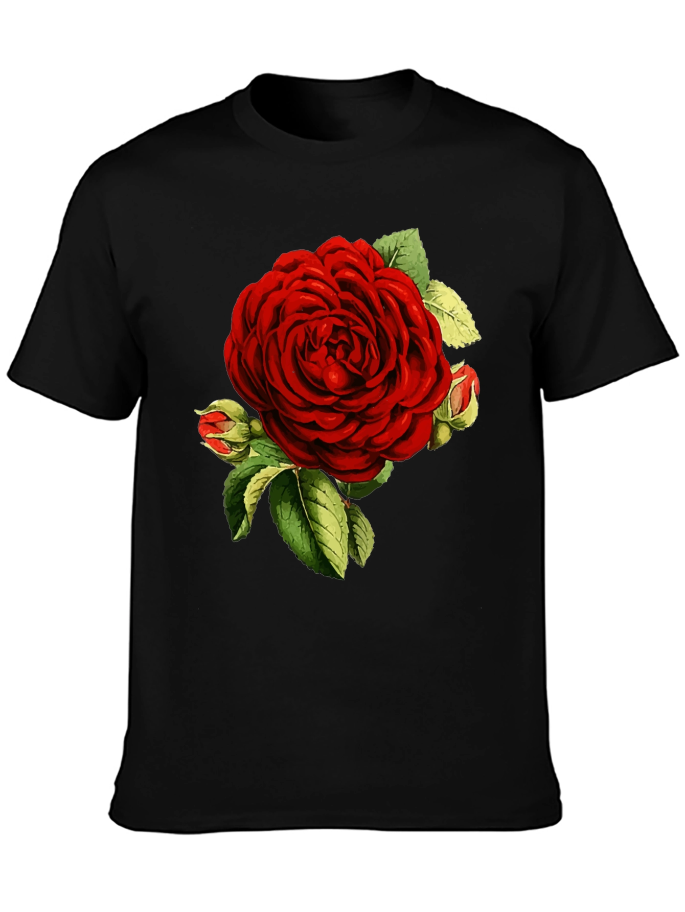 Elegant Red Rose Graphic T-Shirt - Botanical Print