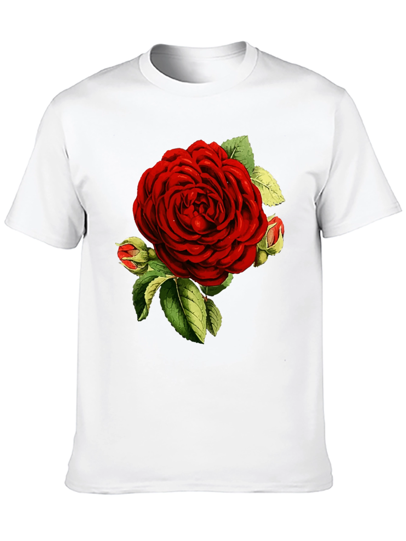 Elegant Red Rose Graphic T-Shirt - Botanical Print