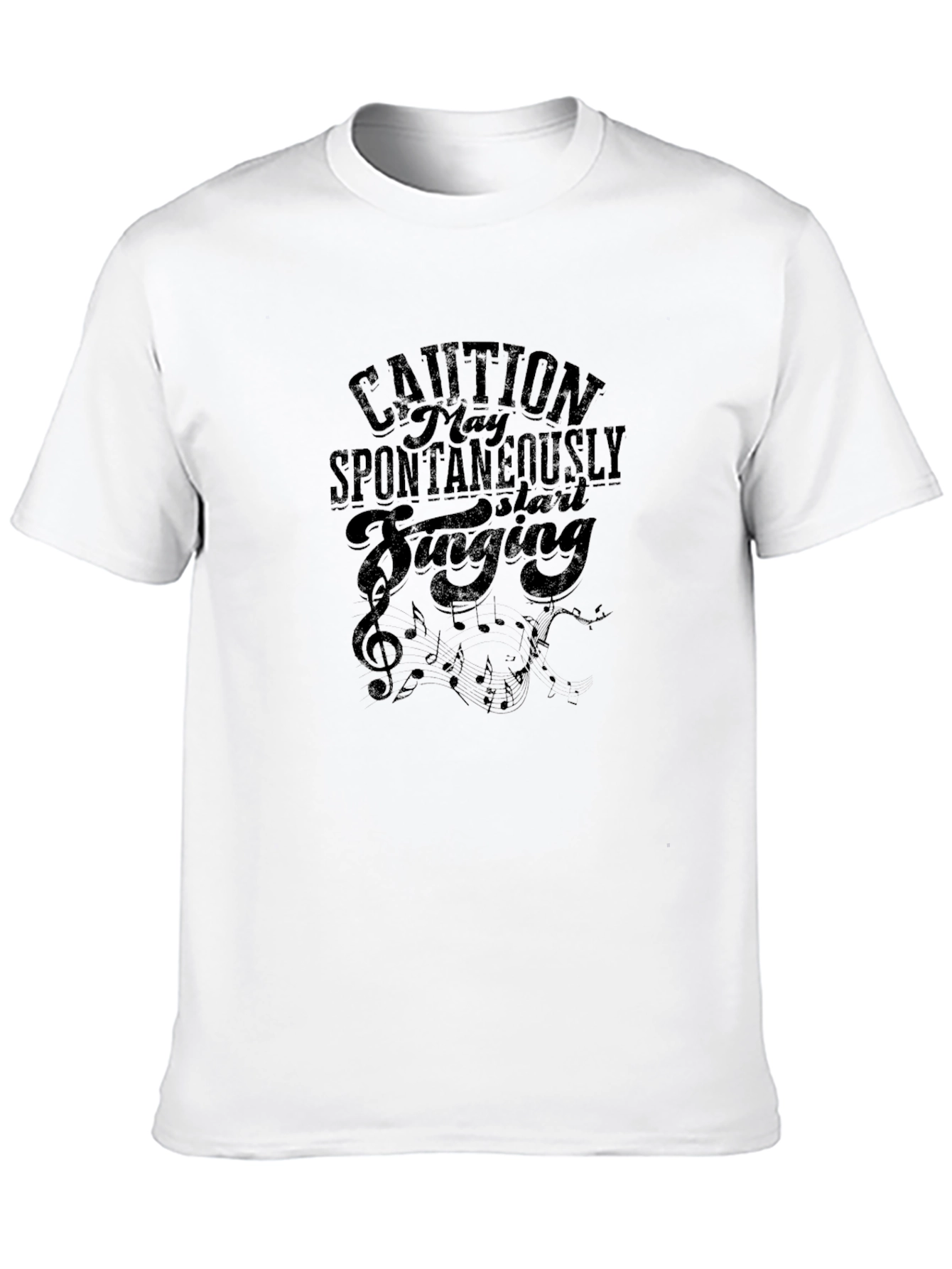 Caution Spontaneously Start Singing Black T-Shirt