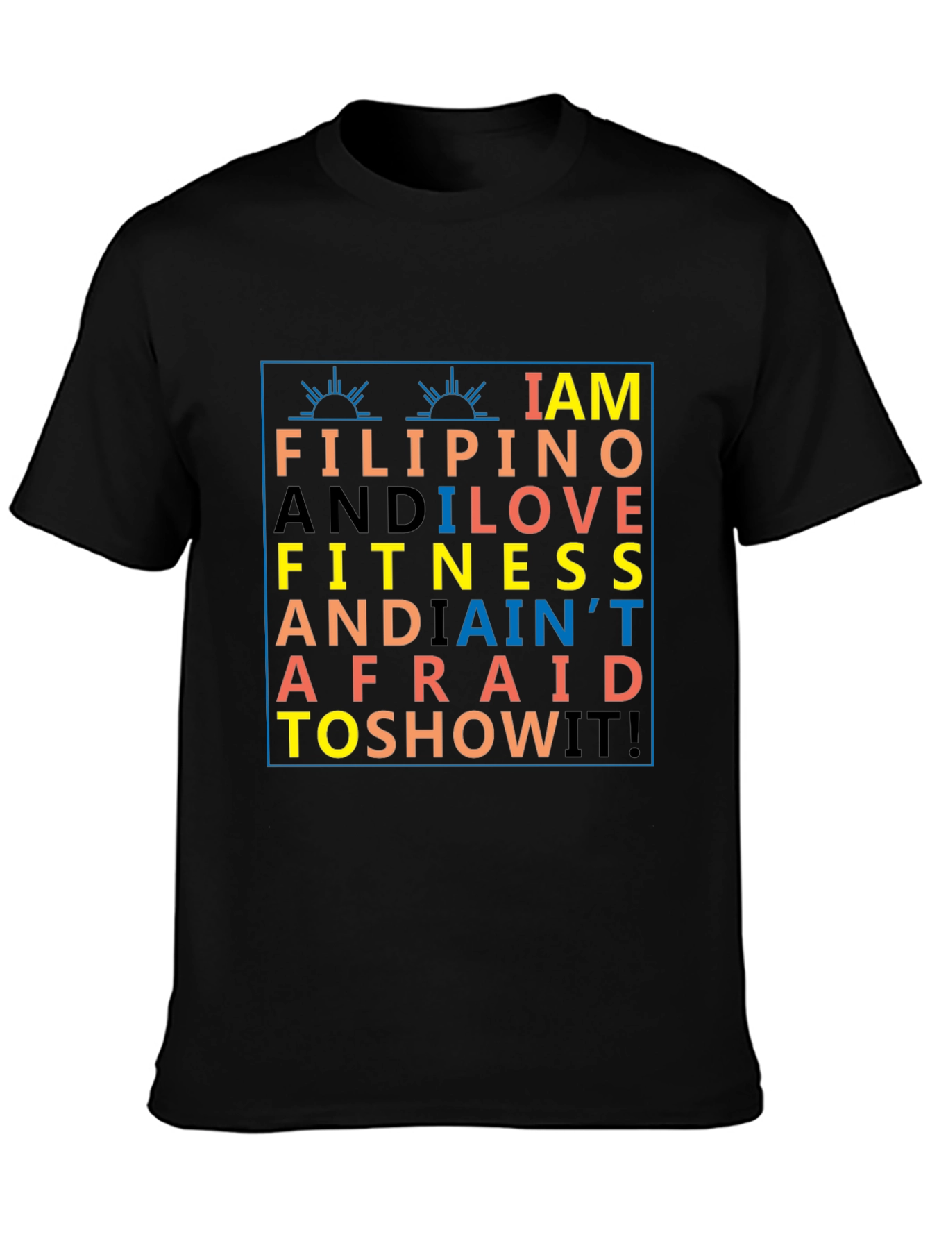 Filipino & Fitness Black Graphic T-Shirt