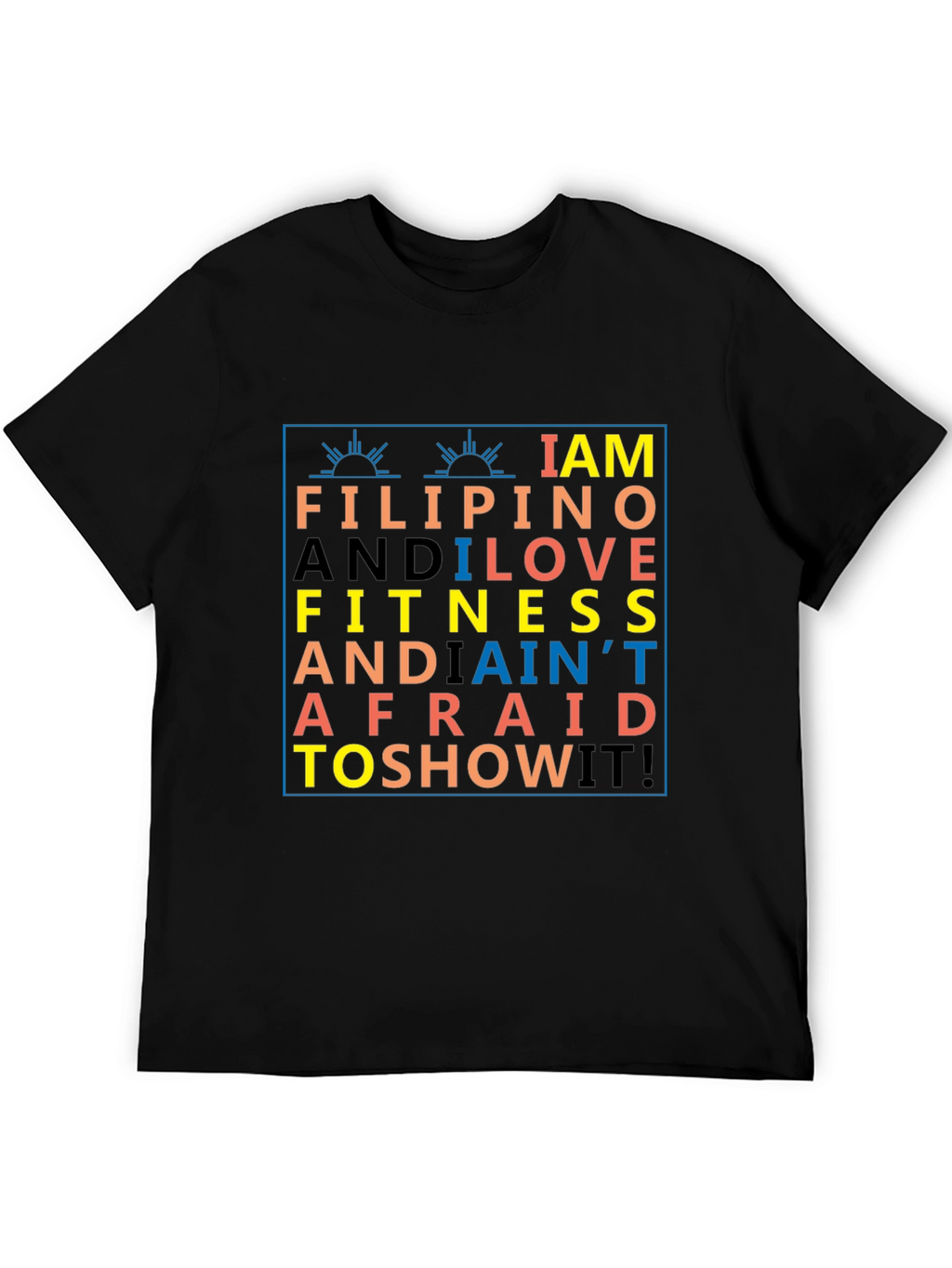 Filipino & Fitness Black Graphic T-Shirt