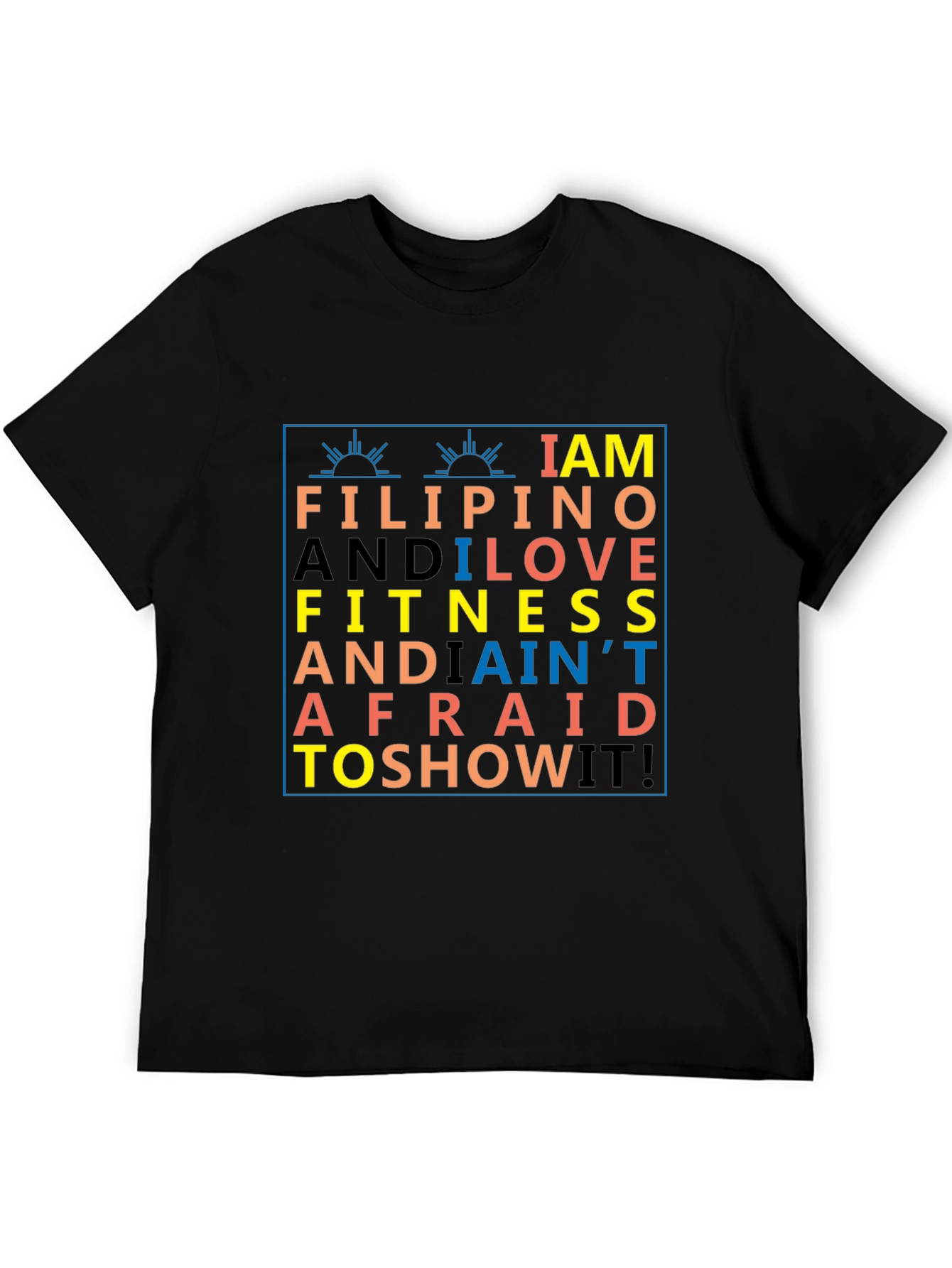 Filipino & Fitness Black Graphic T-Shirt