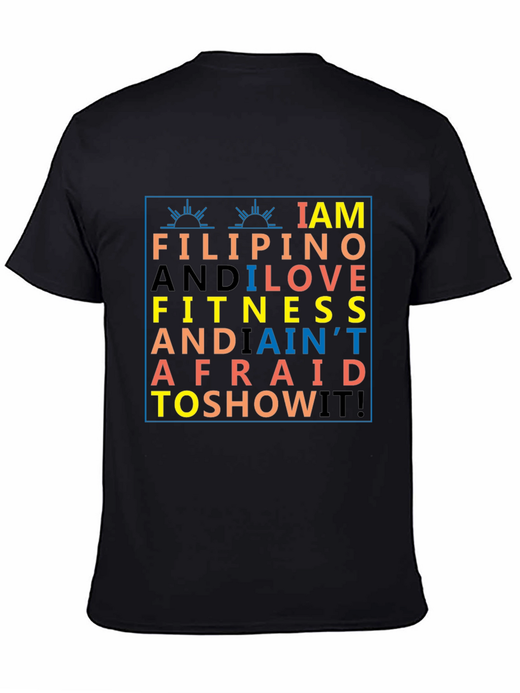 Filipino & Fitness Black Graphic T-Shirt