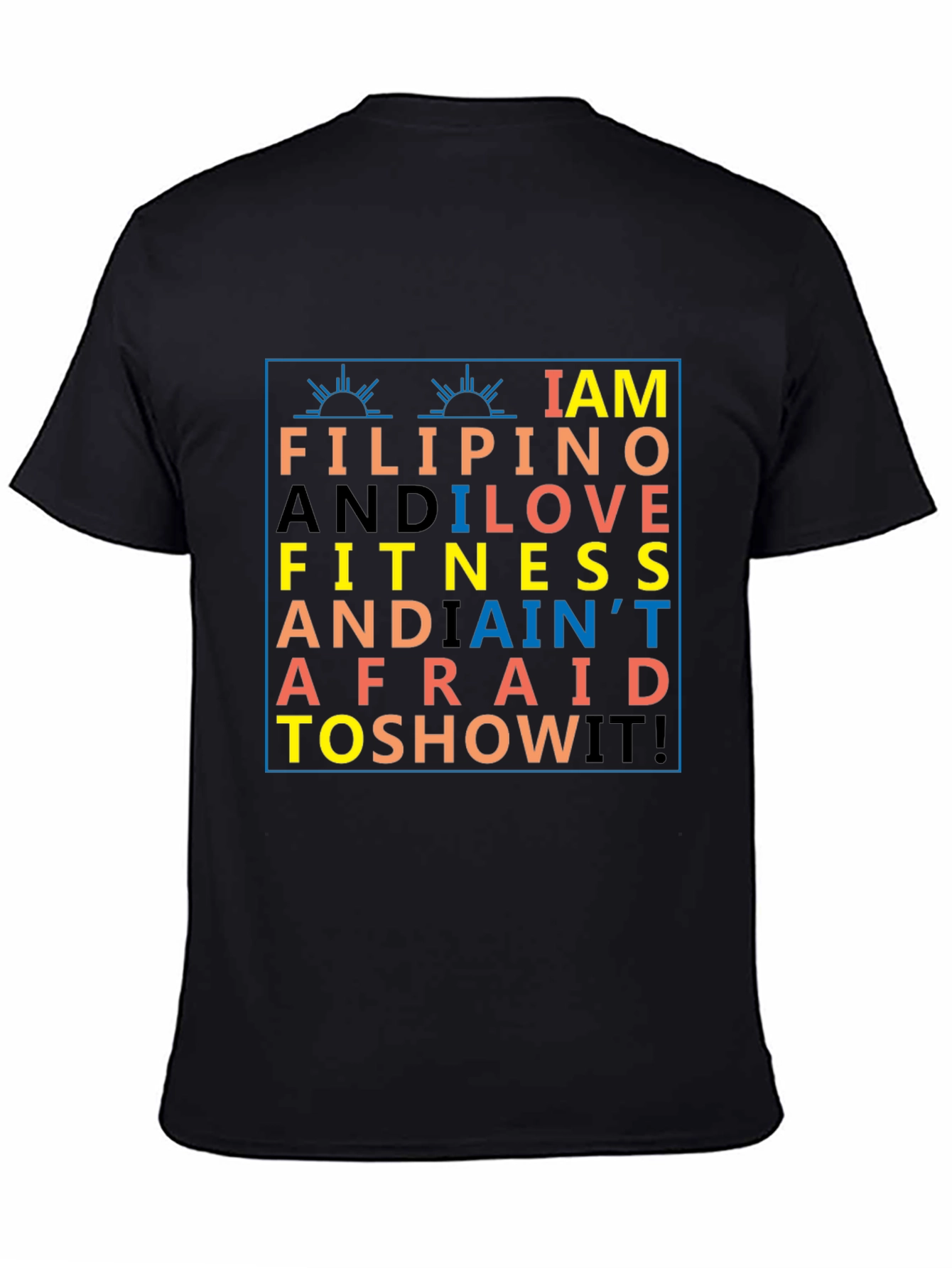 Filipino & Fitness Black Graphic T-Shirt
