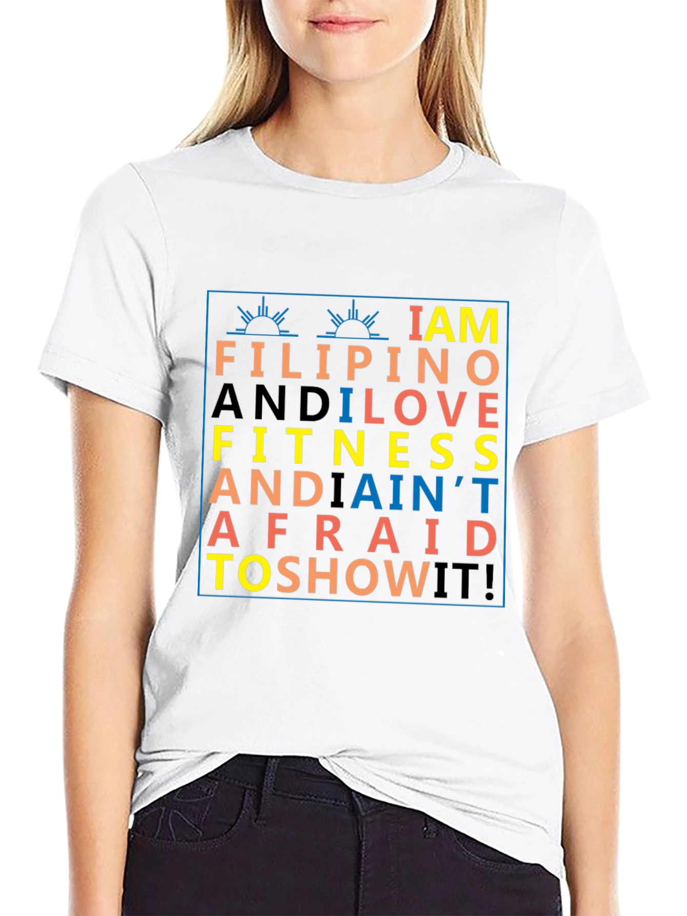 Filipino & Fitness Black Graphic T-Shirt