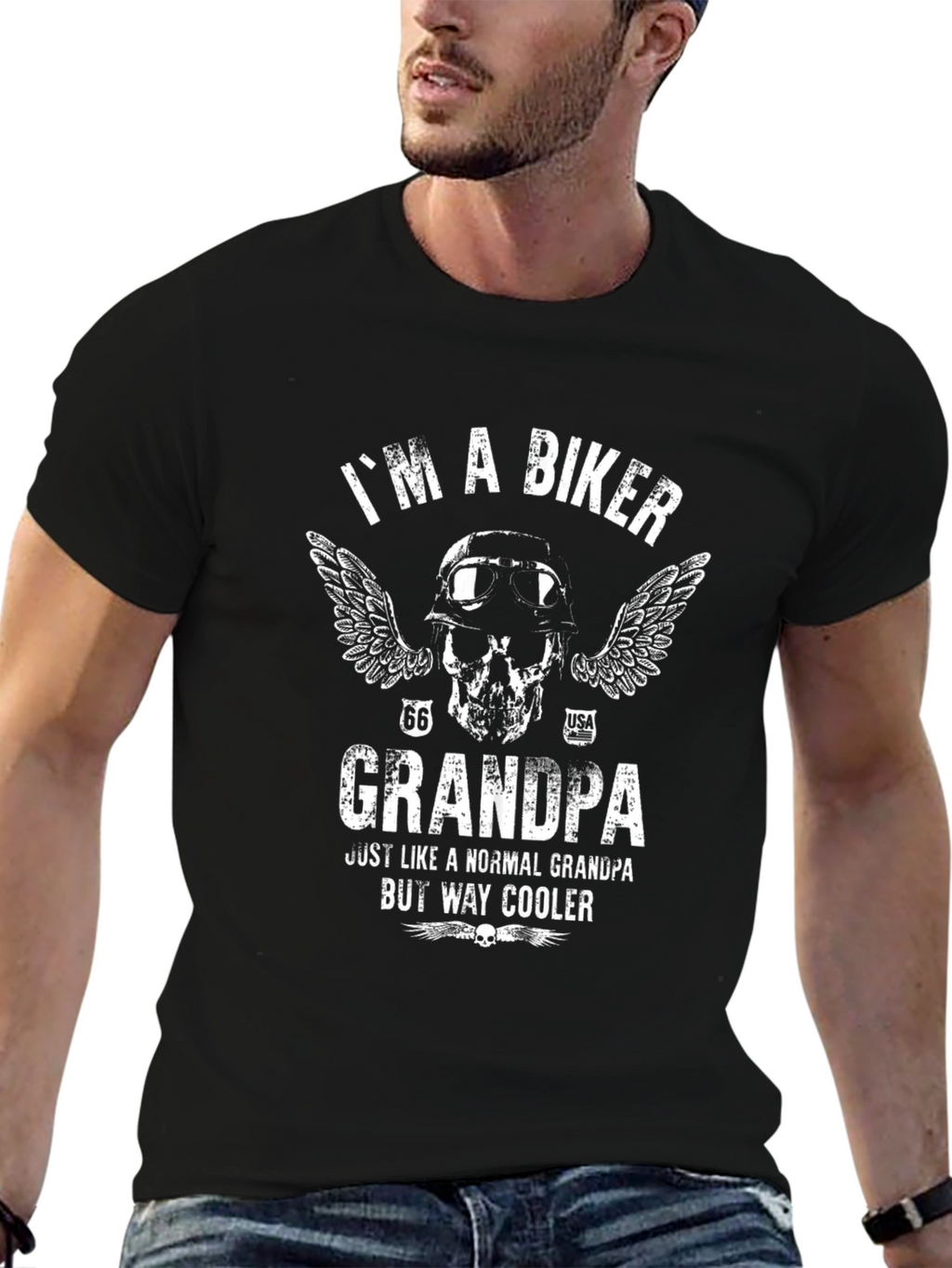 Biker Grandpa T-Shirt - Way Cooler Than Normal!