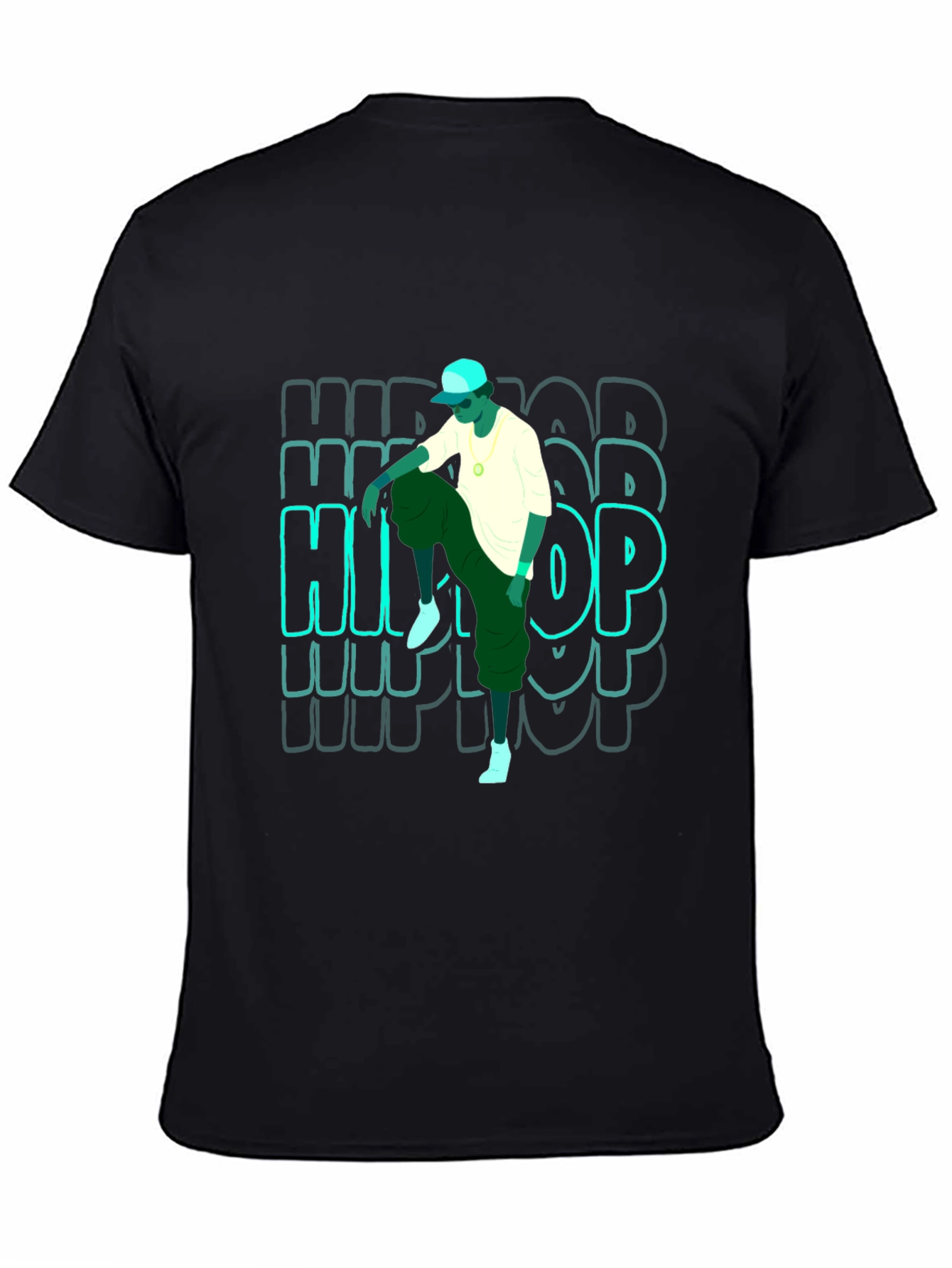 Hip Hop Graphic T-Shirt - Mens Black Tee