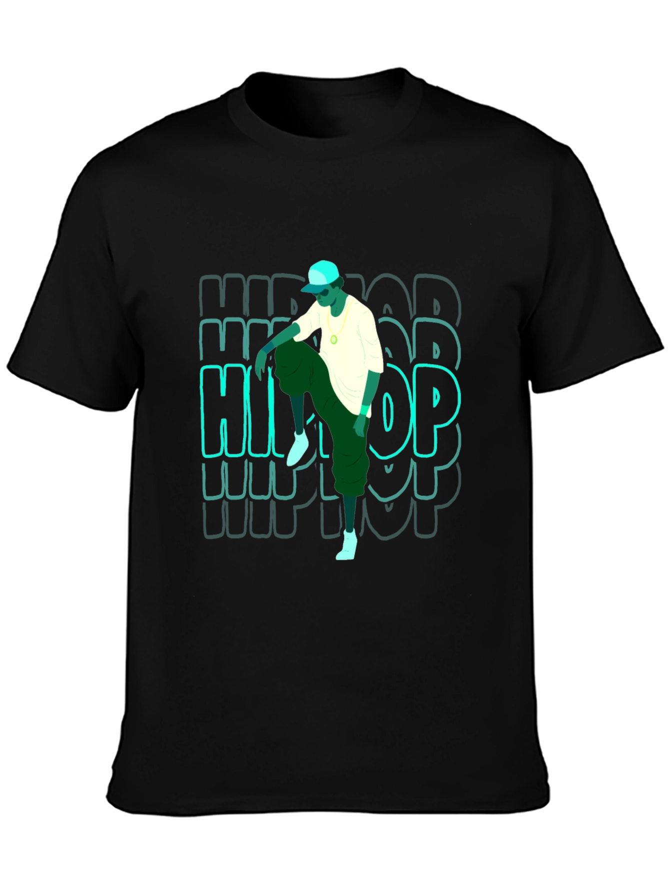 Hip Hop Graphic T-Shirt - Mens Black Tee