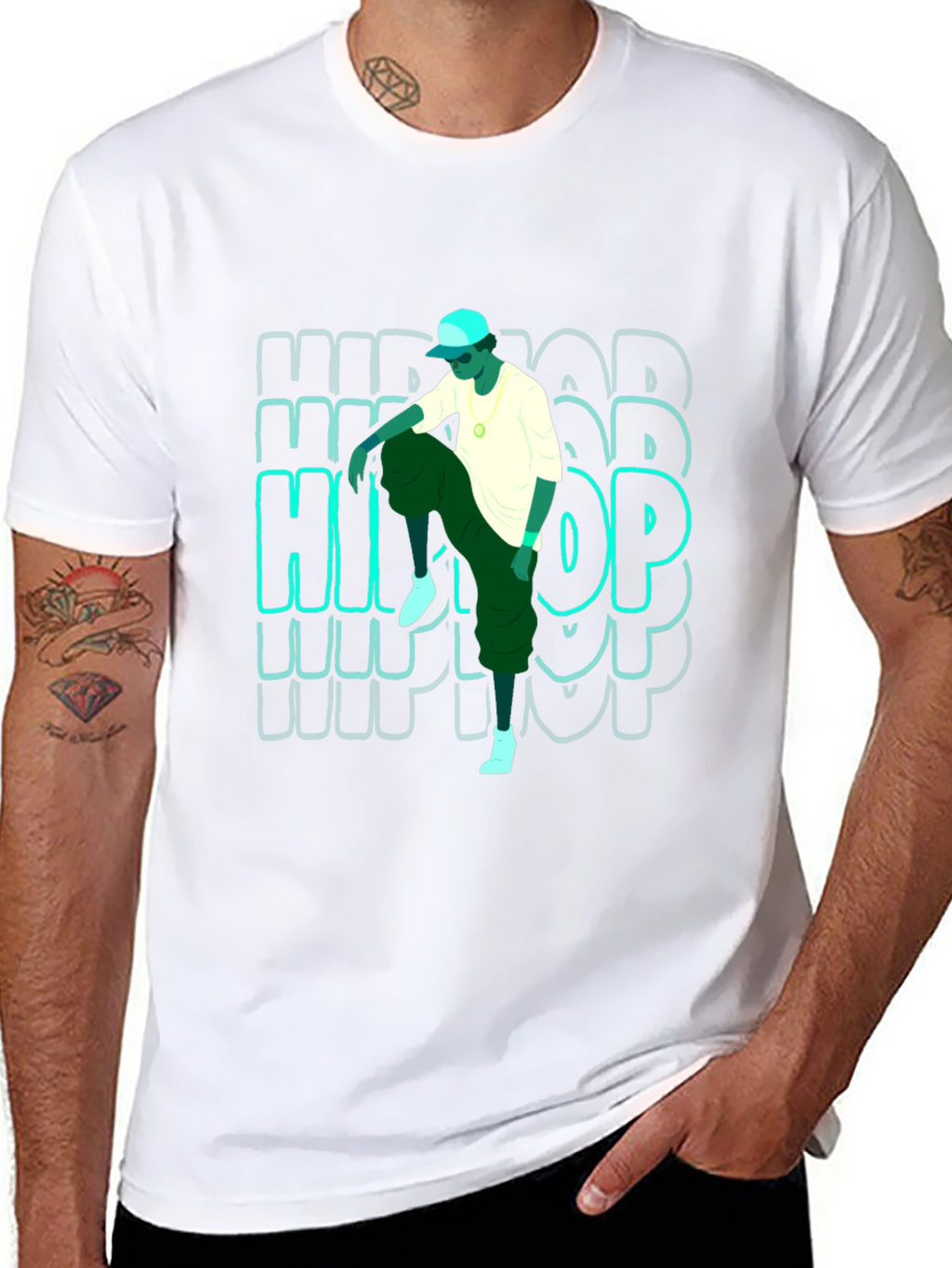 Hip Hop Graphic T-Shirt - Mens Black Tee