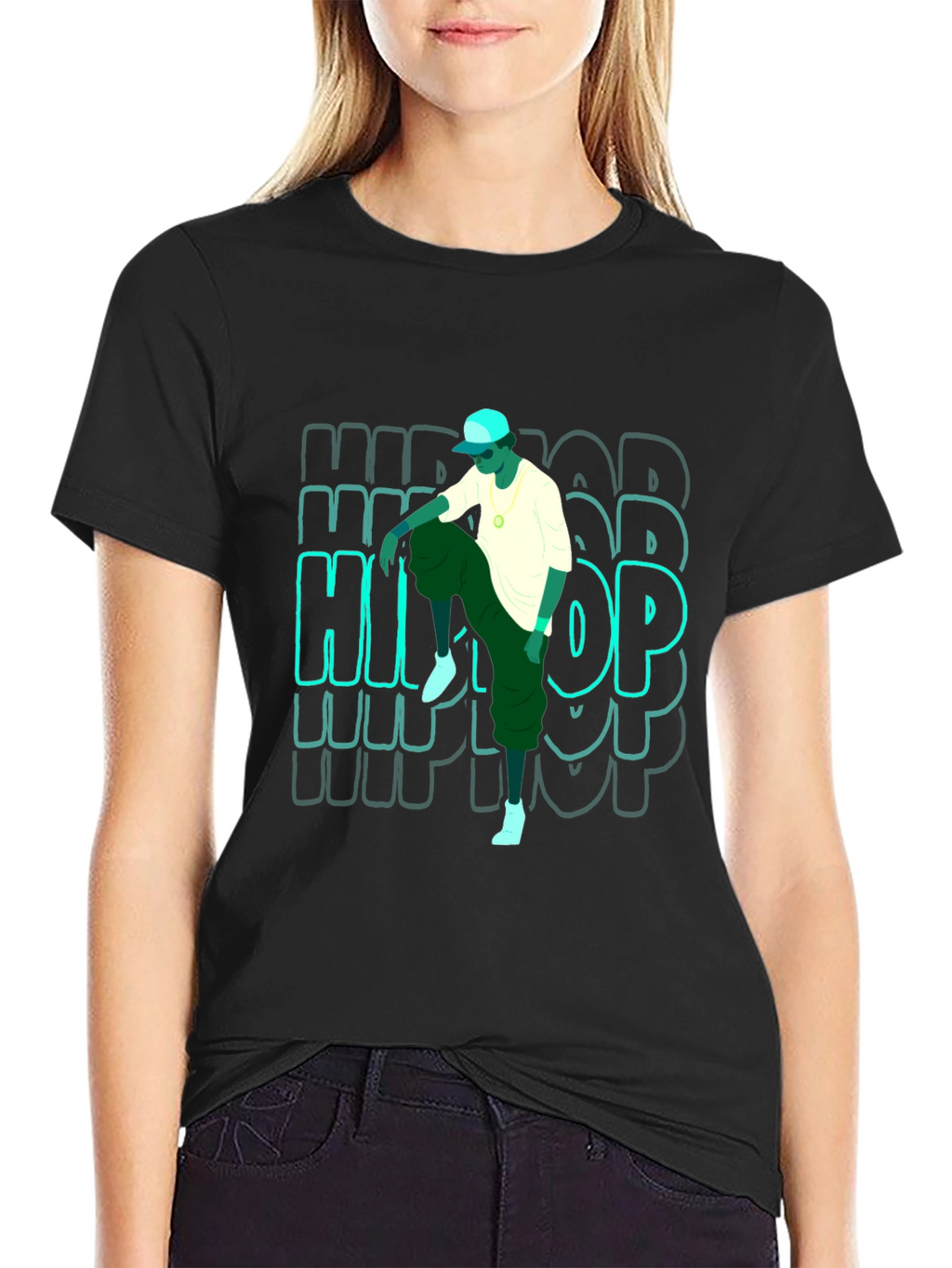 Hip Hop Graphic T-Shirt - Mens Black Tee