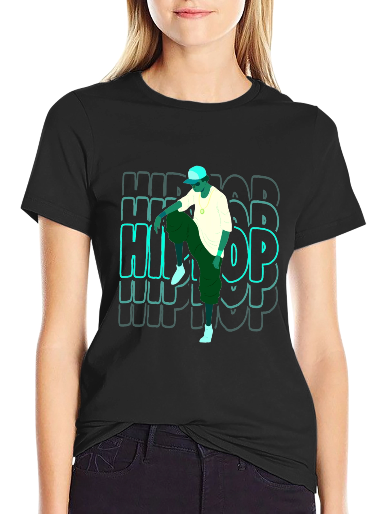 Hip Hop Graphic T-Shirt - Mens Black Tee