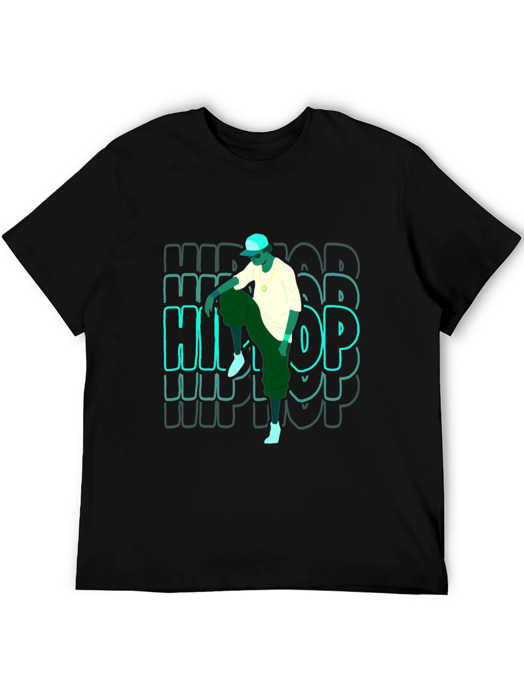 Hip Hop Graphic T-Shirt - Mens Black Tee