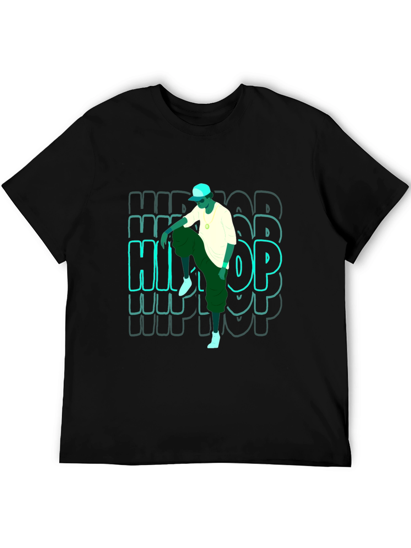 Hip Hop Graphic T-Shirt - Mens Black Tee