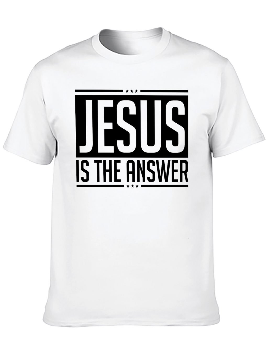 Jesus Is The Answer Black Graphic T-Shirt