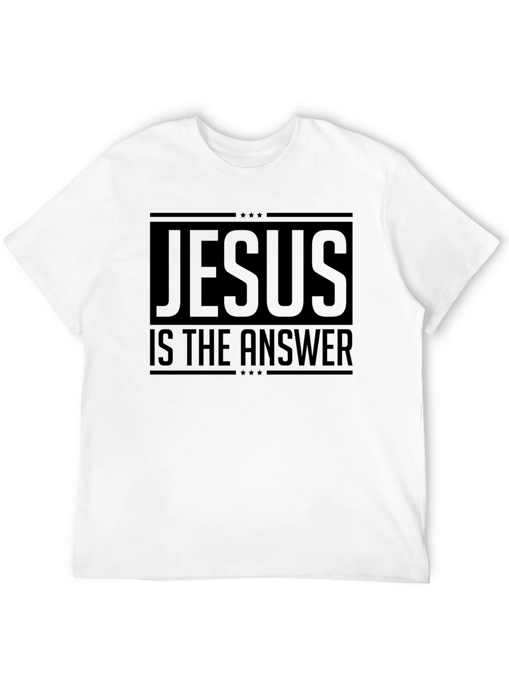 Jesus Is The Answer Black Graphic T-Shirt