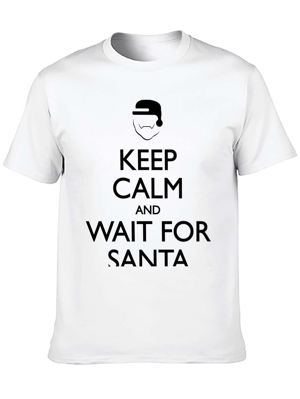 Keep Calm Wait For Santa Black Graphic Tee
