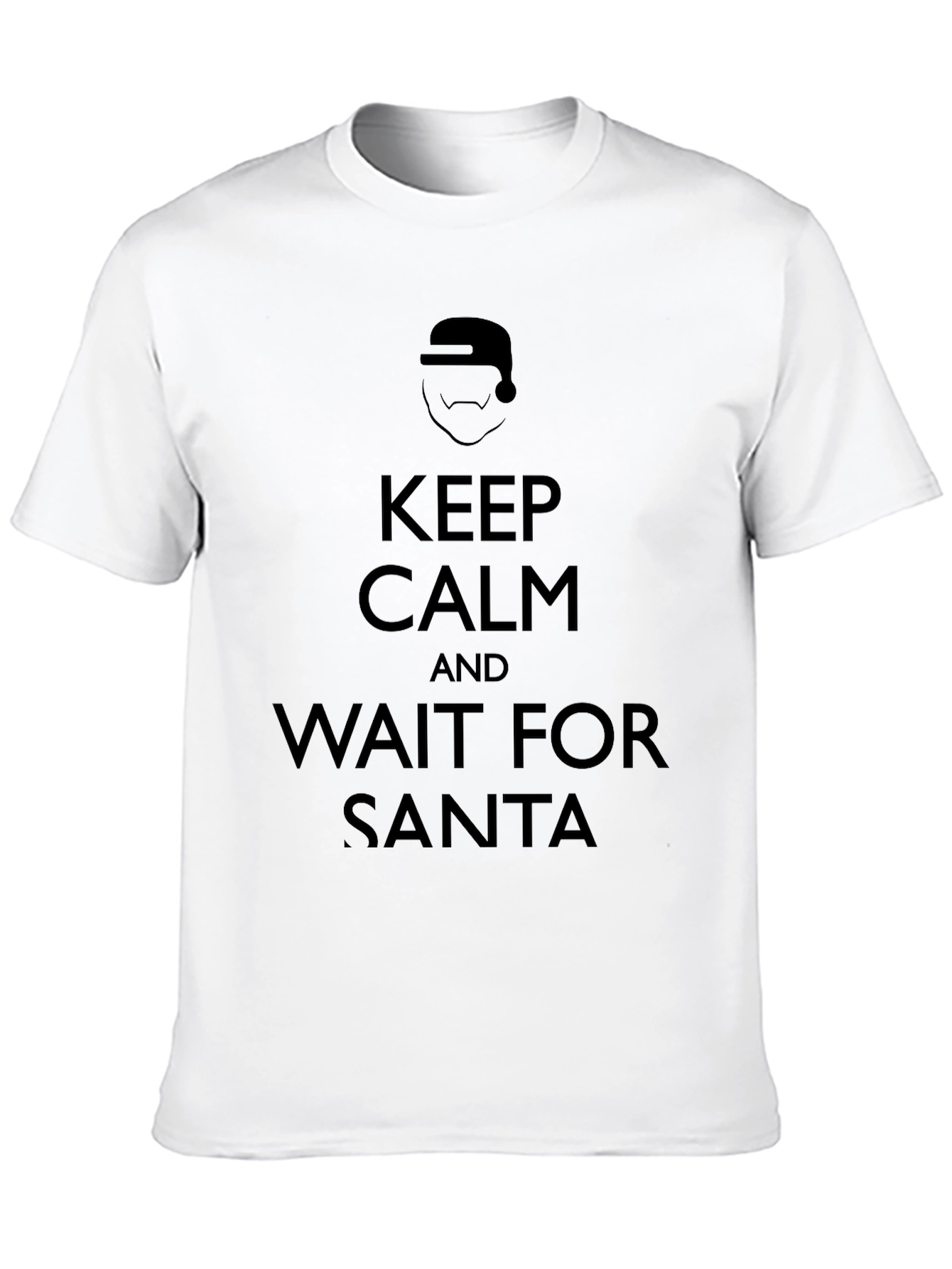 Keep Calm Wait For Santa Black Graphic Tee