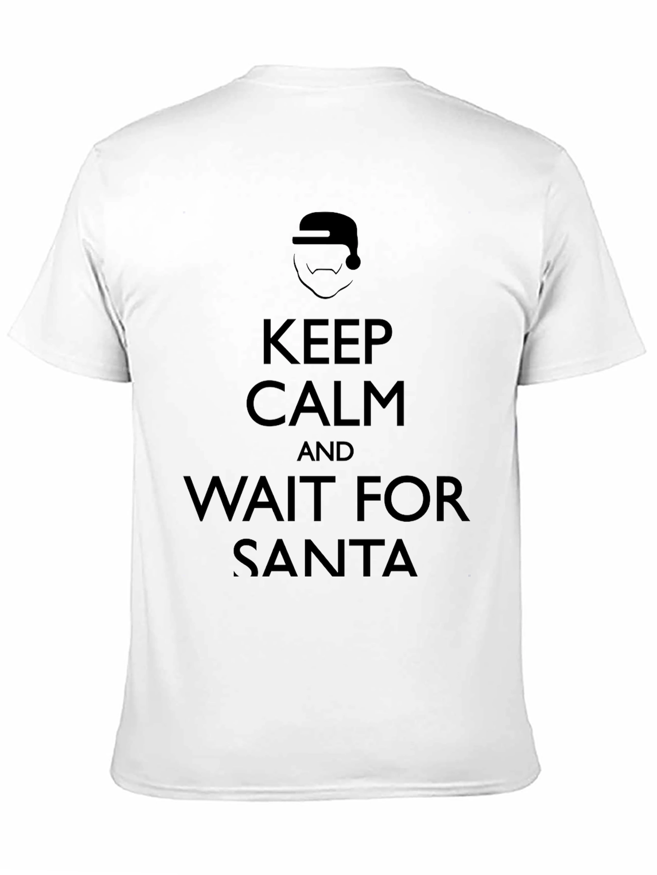 Keep Calm Wait For Santa Black Graphic Tee