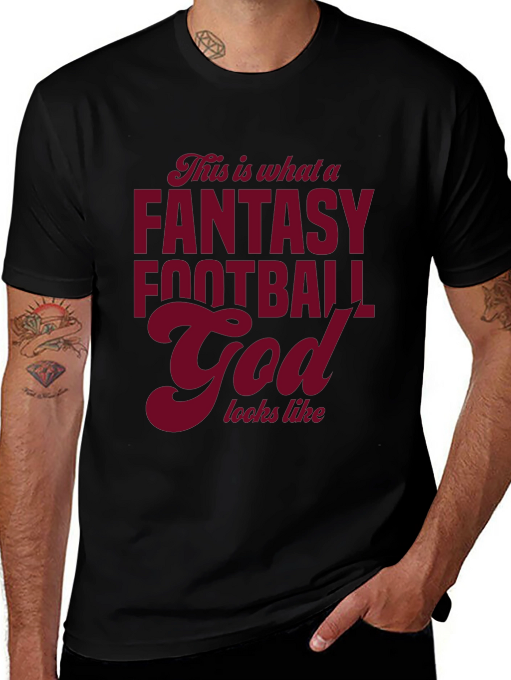 Fantasy Football God Graphic T-Shirt