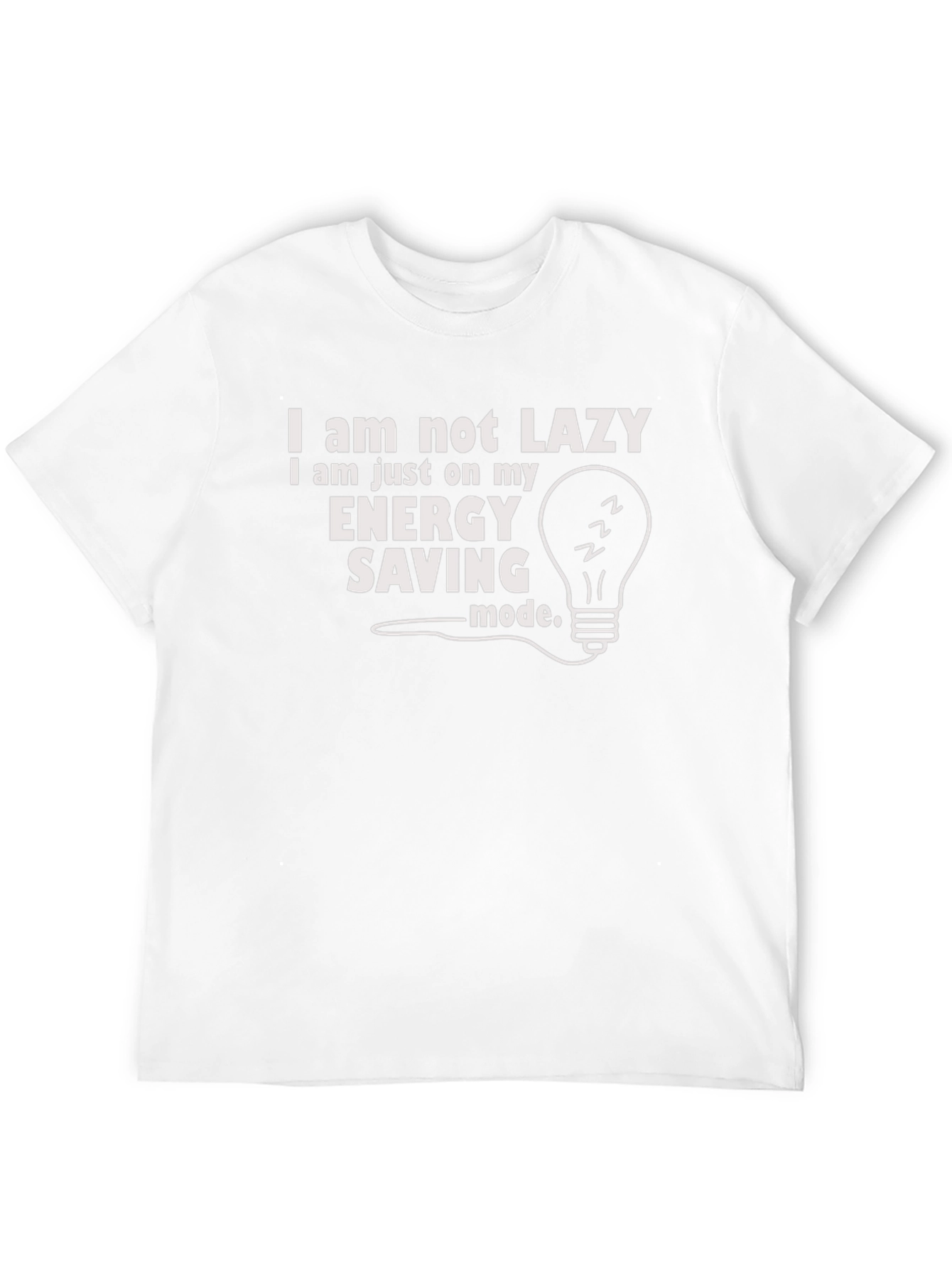 Funny Energy Saving Mode Graphic Tee - Black