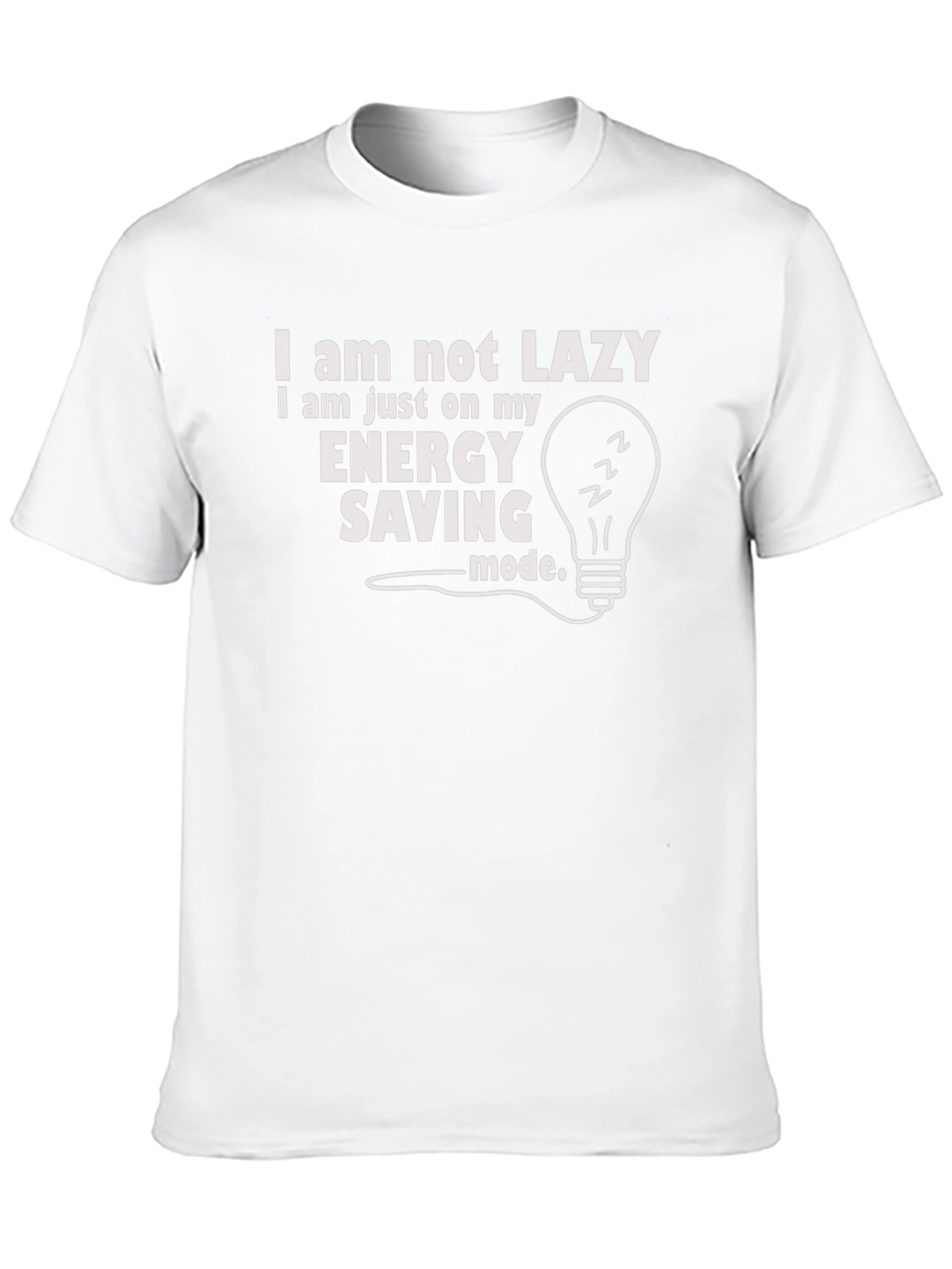 Funny Energy Saving Mode Graphic Tee - Black